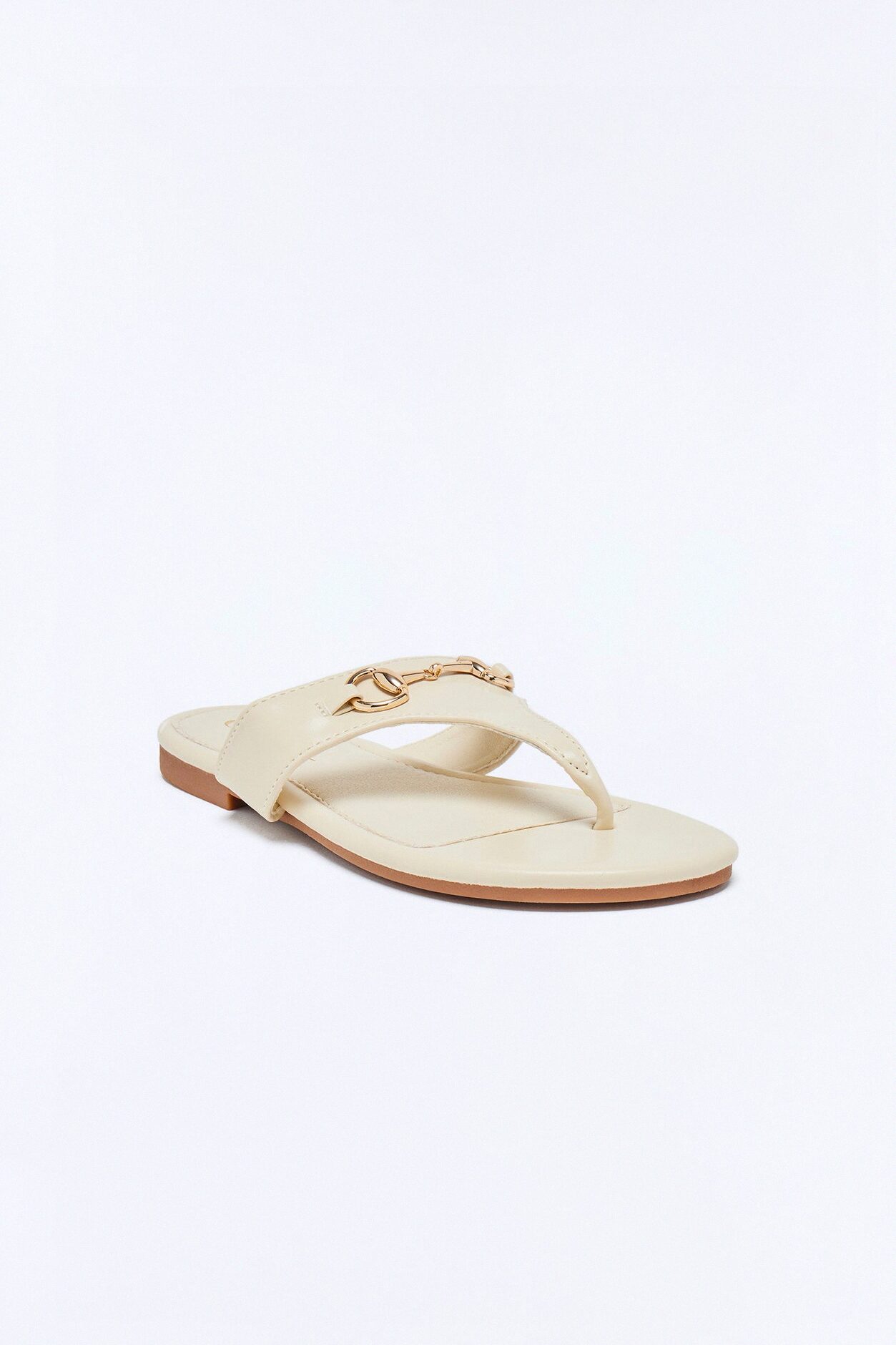 Bello Hardware Flip Flops - Ivory