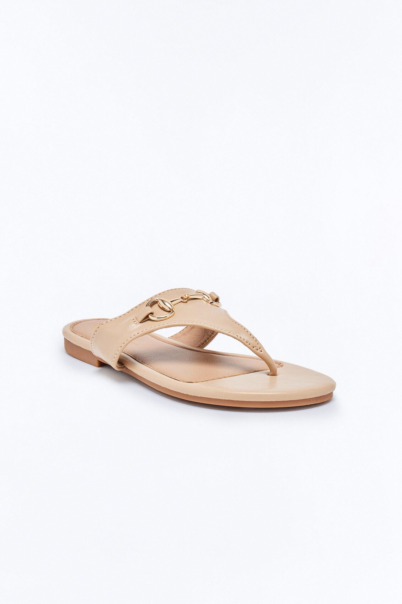 Bello Hardware Flip Flops - Camel