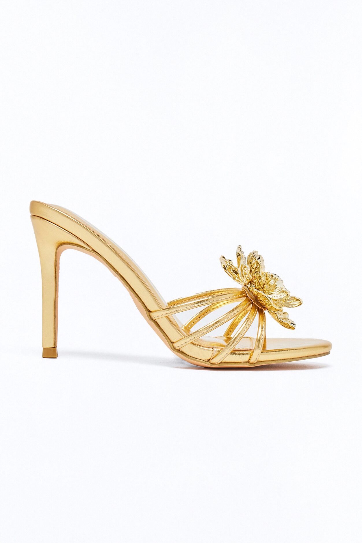 Iana Flower Stiletto Heels - Gold