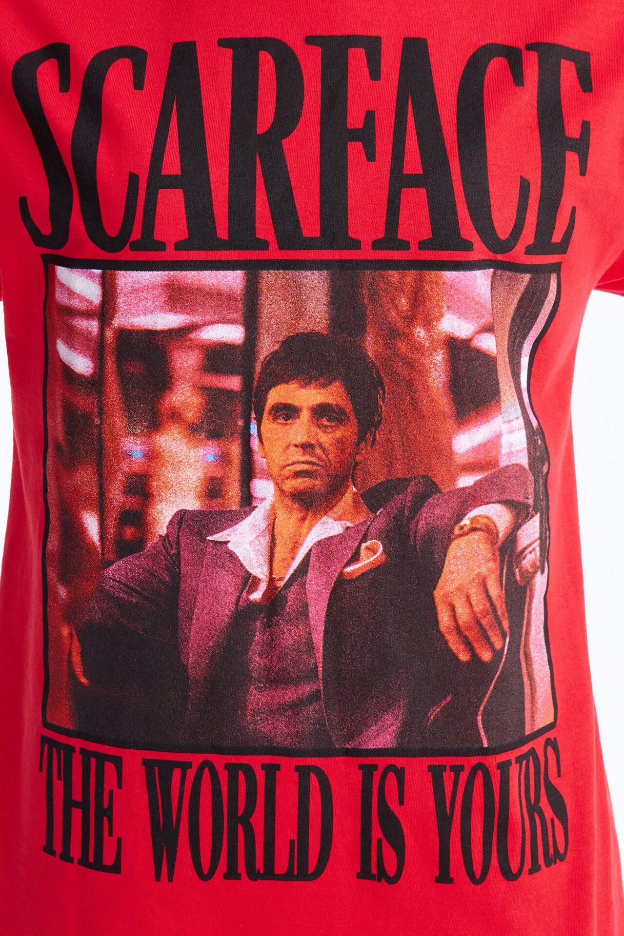 Scarface Multi Photo Oversized Tee - Red