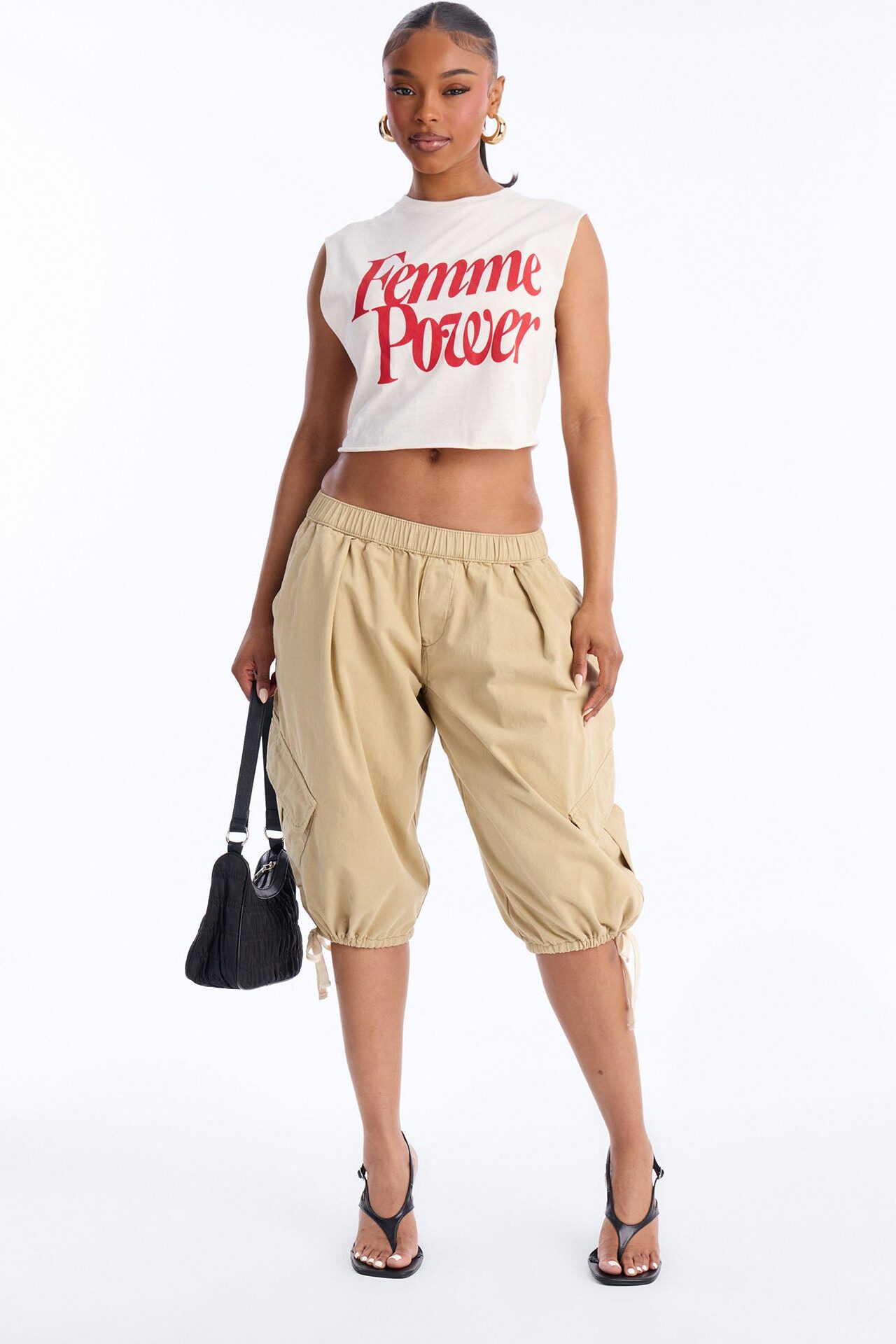 Carter Twill Cargo Bubble Hem Bermuda Short - Khaki