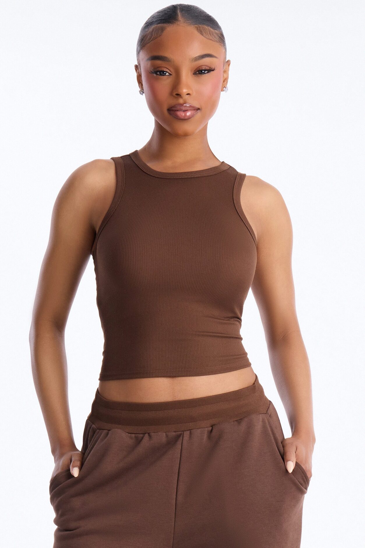 Valencia French Terry Pant Set - Brown