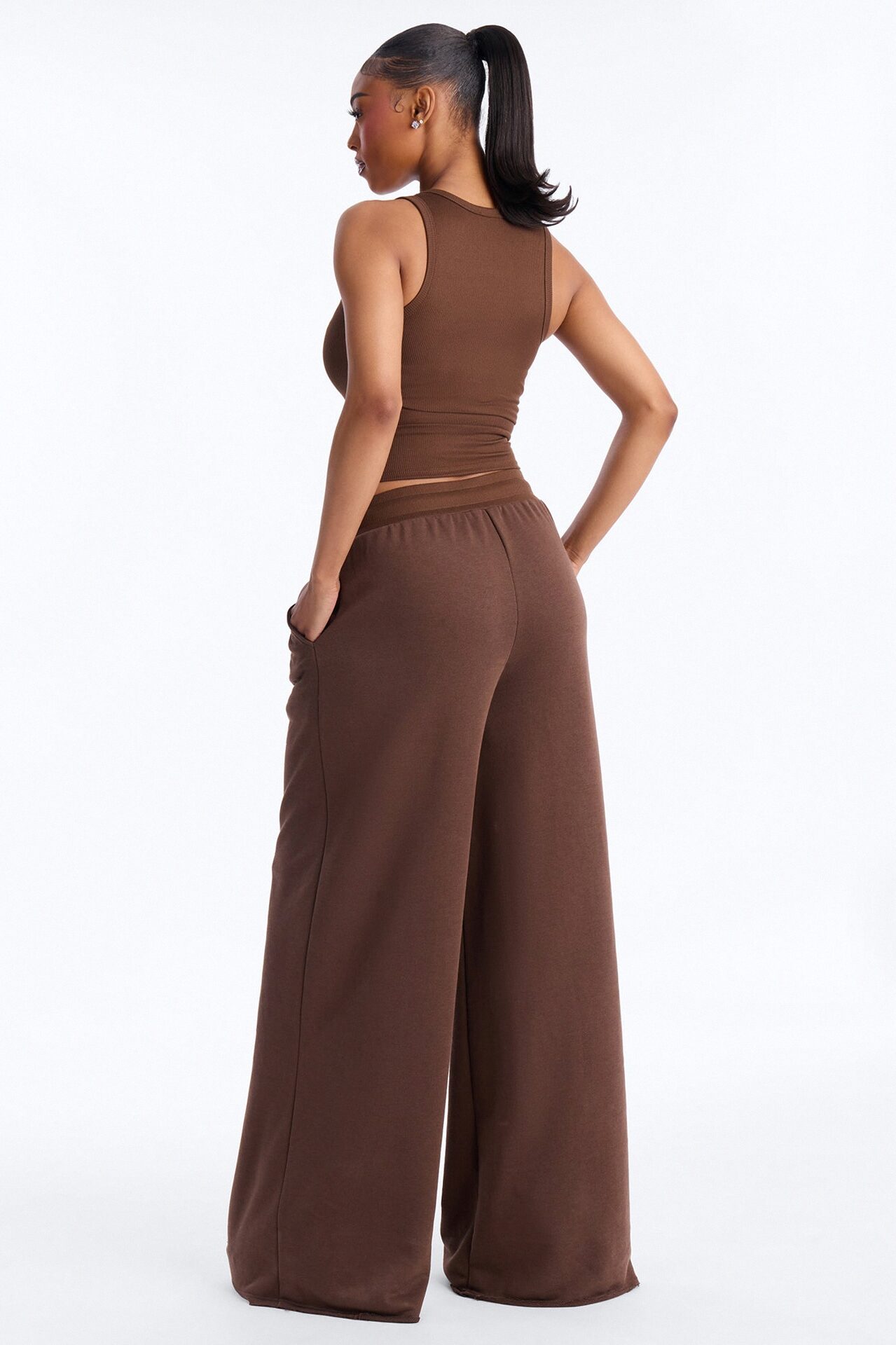 Valencia French Terry Pant Set - Brown