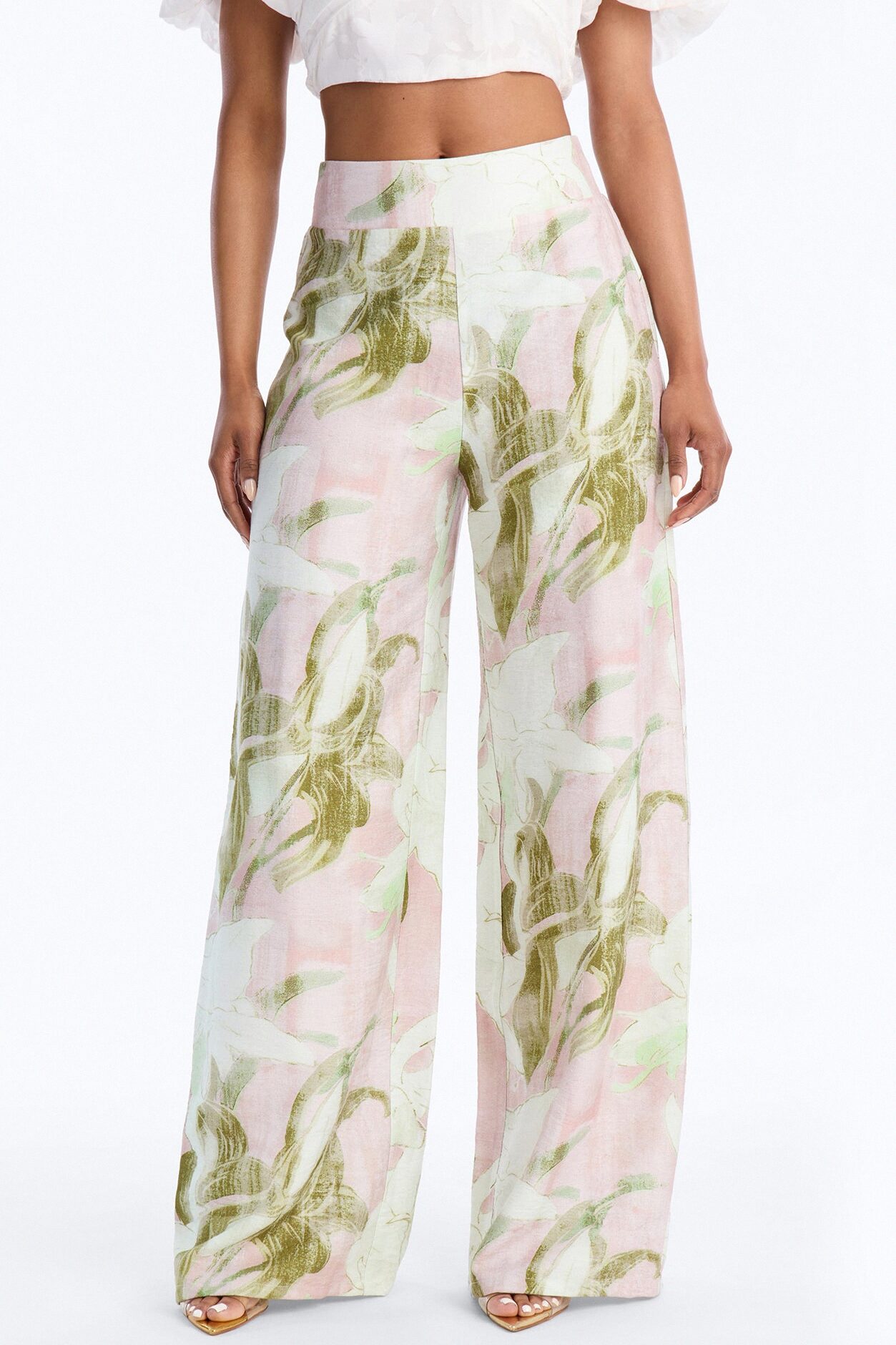 Fiona Floral Wide Leg Pant - Pink/combo