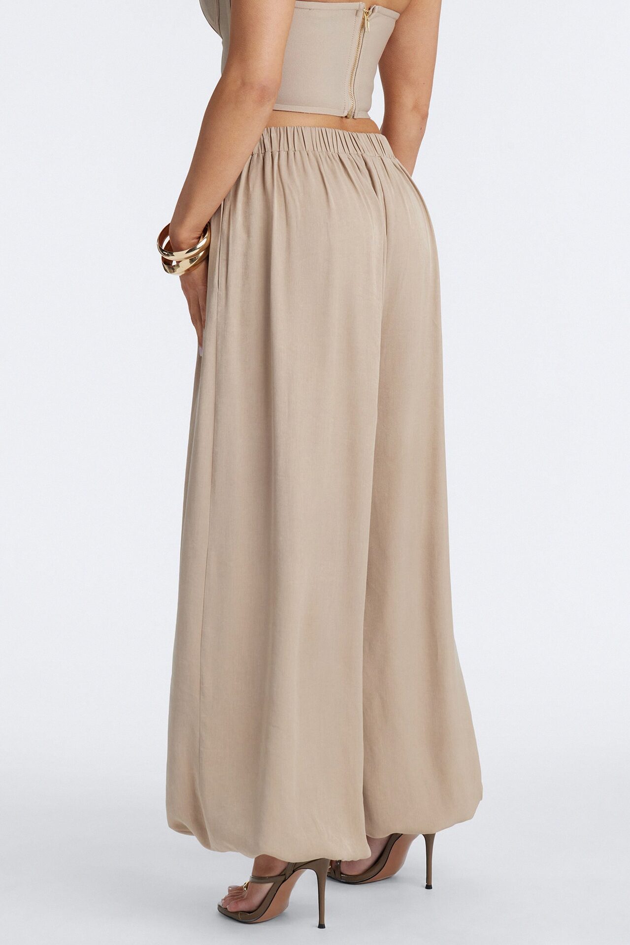 Never Too Much Pleated Balloon Pant 30″ - Taupe