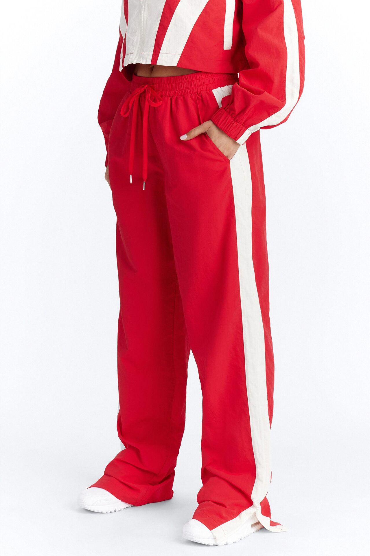 Fly Girl Era Color Block Windbreaker Pant″ - Red