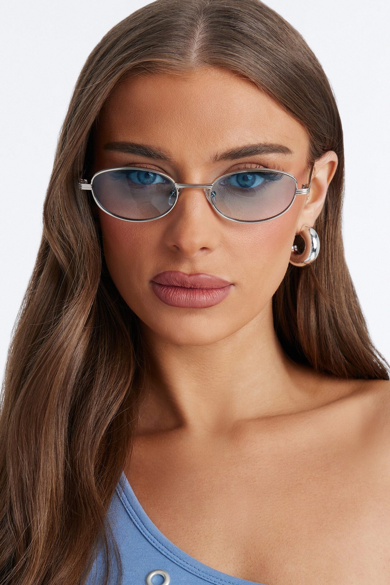 Cali Coast Round Sunglasses - Silver/Blue
