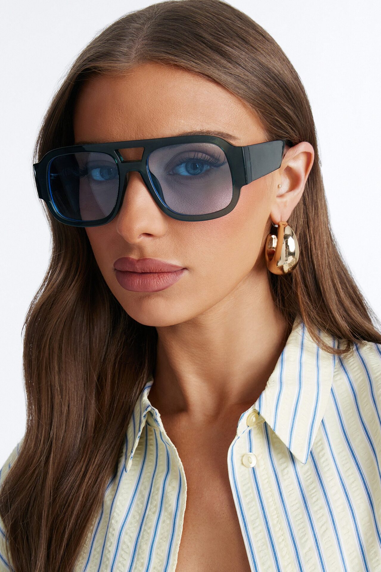 Jet Set Aviator Sunglasses - Teal