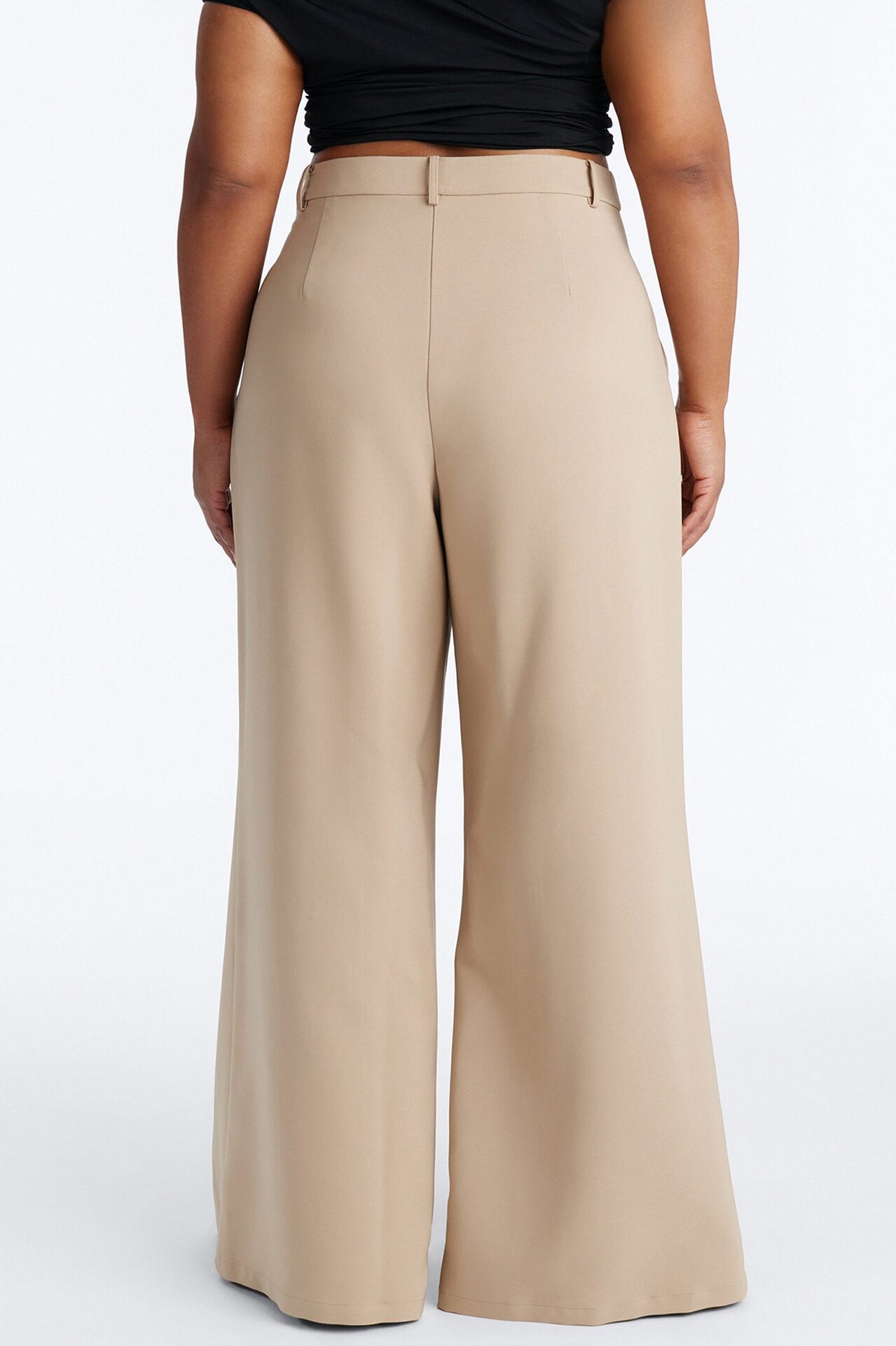Karianna Crepe Woven Wide Leg Pant 33 - Khaki