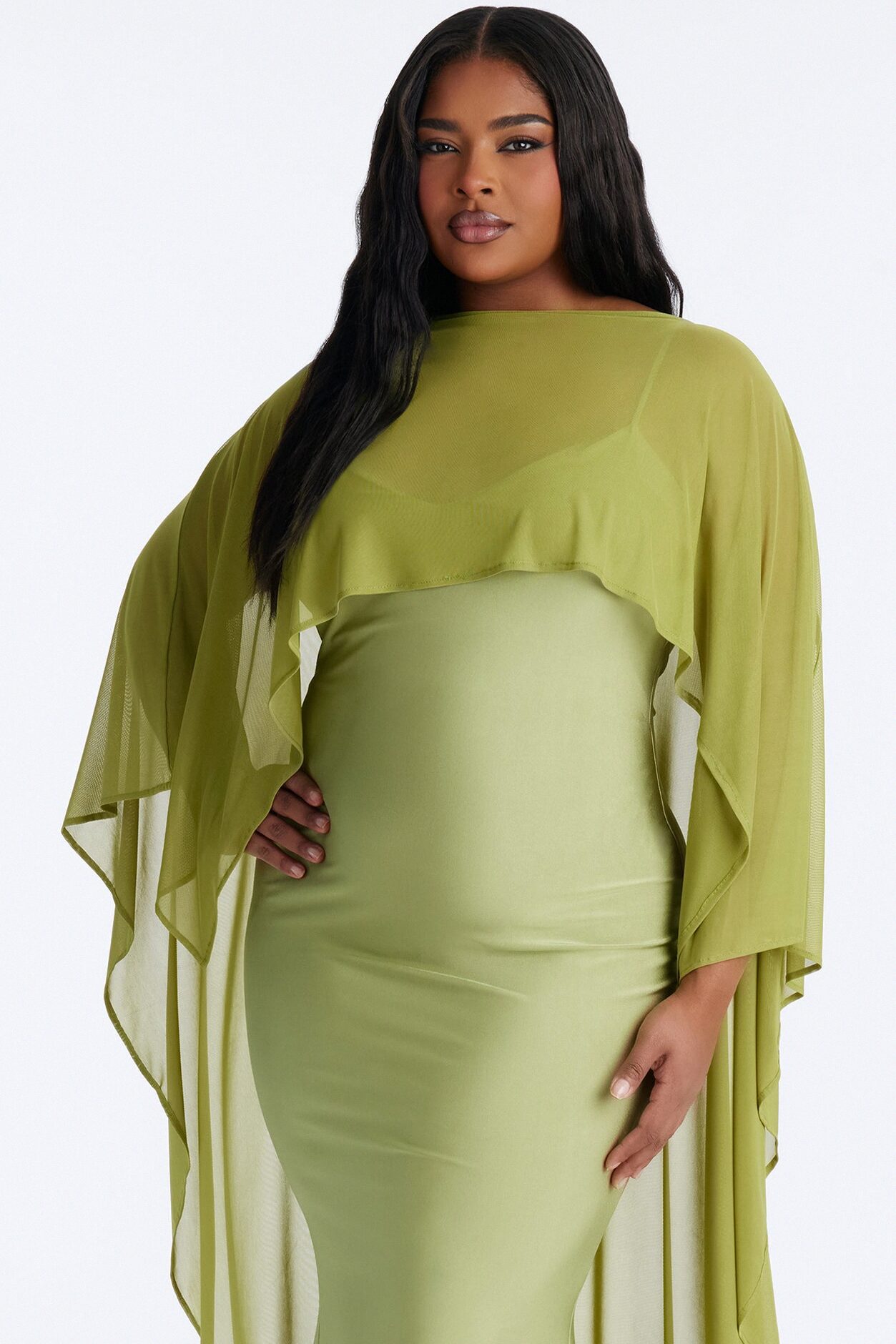Staying True Satin Maxi Dress - Sage