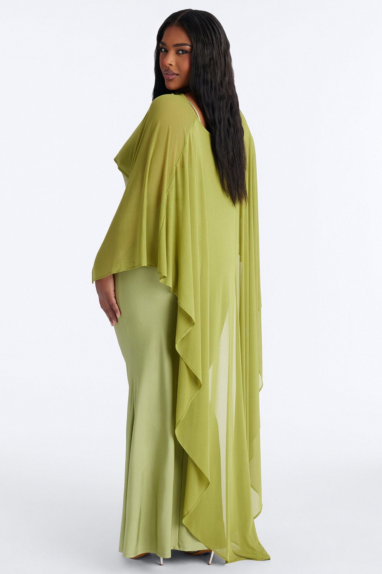 Staying True Satin Maxi Dress - Sage
