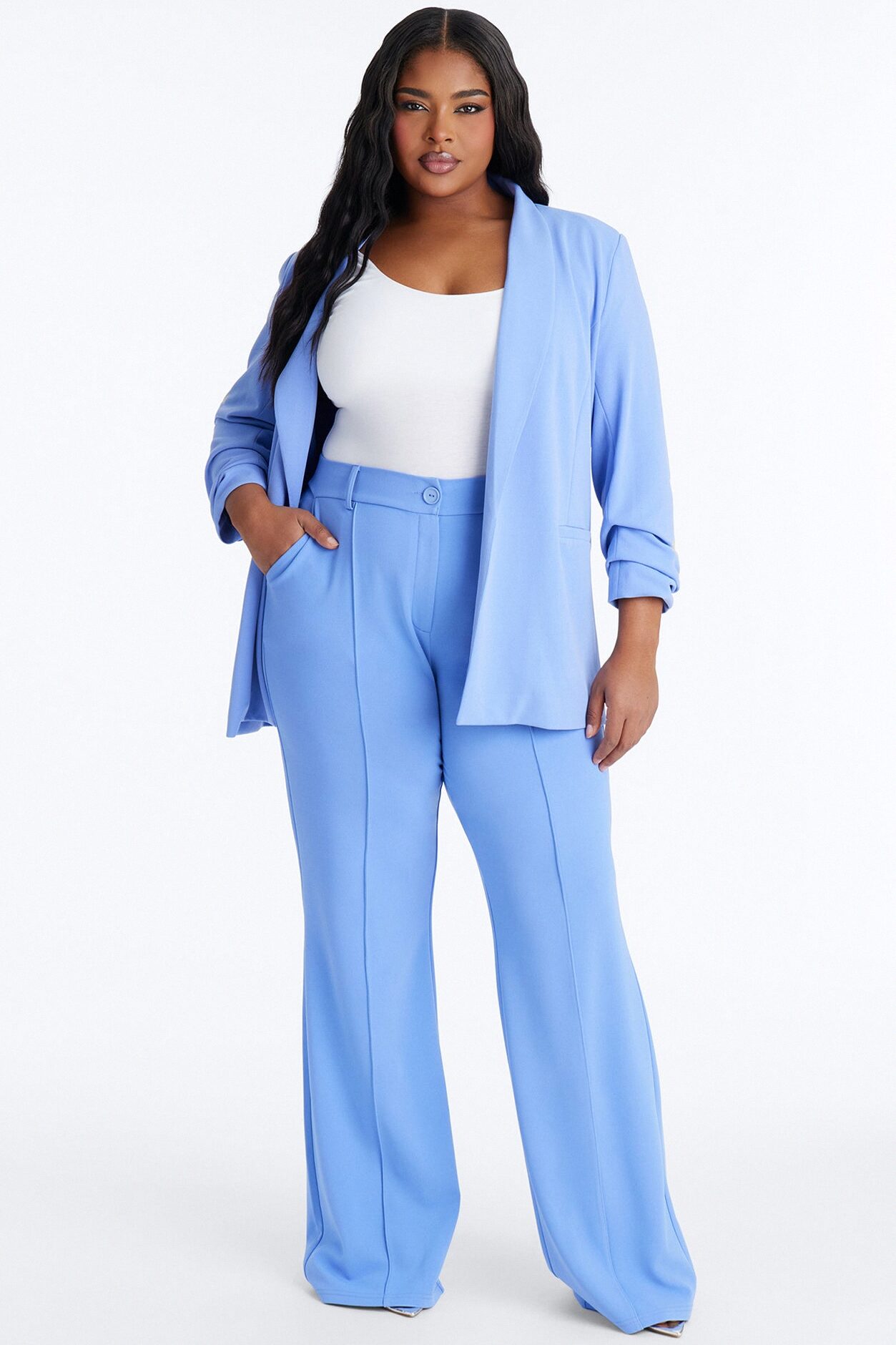 Heidi Wide Leg Trouser Pant - Periwinkle