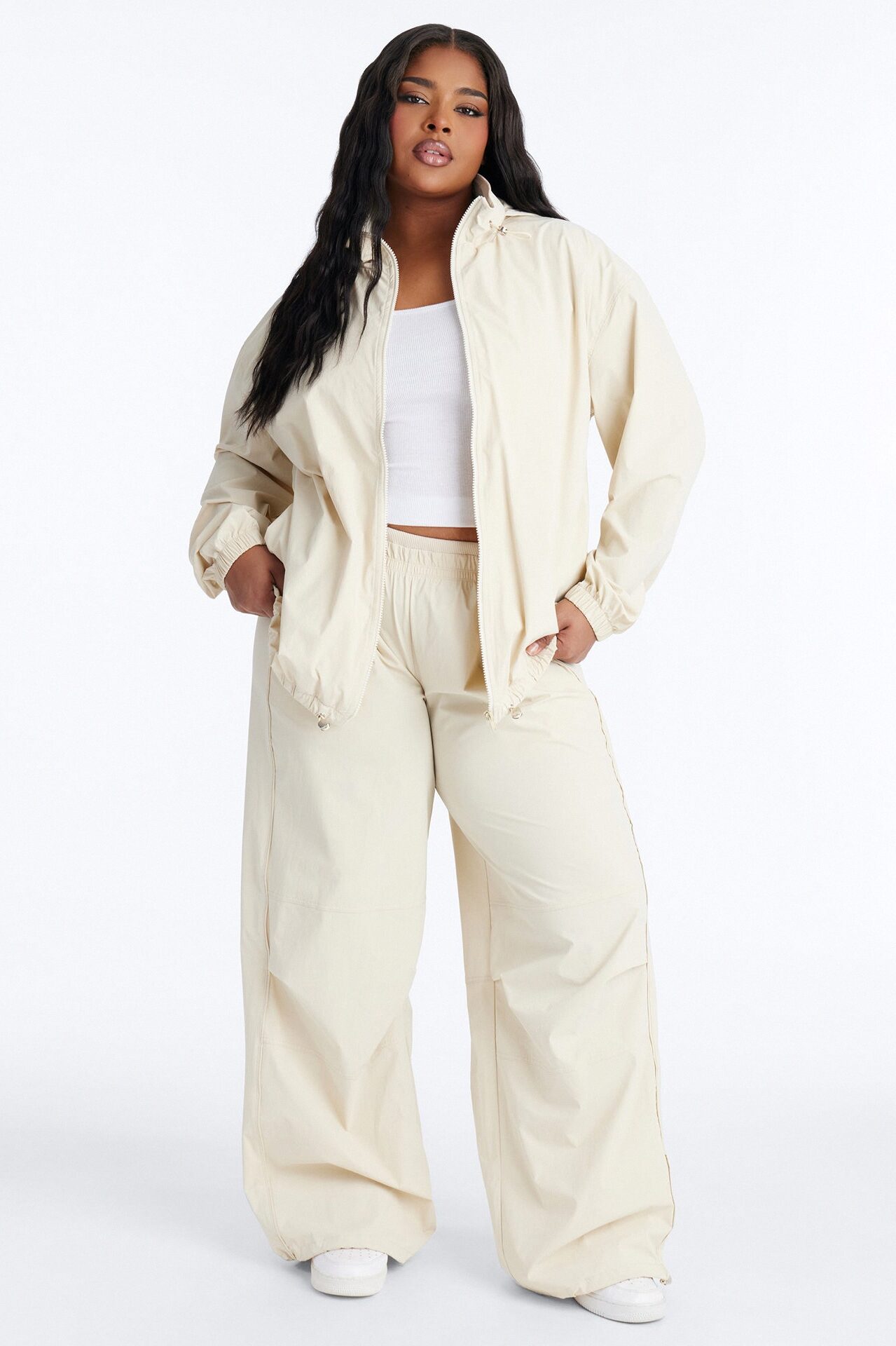 Keep It Moving Windbreaker Lounge Jacket - Sand