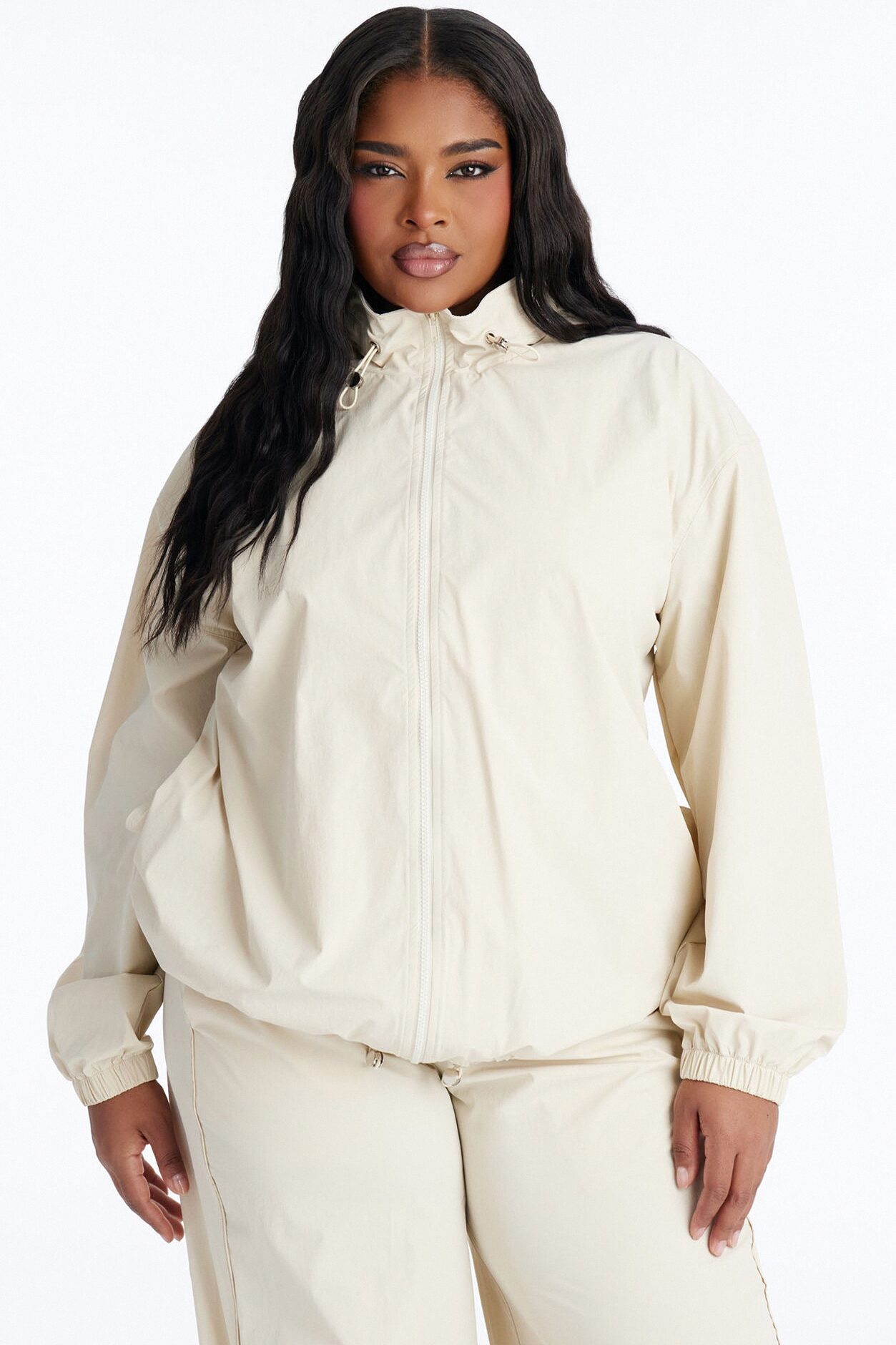 Keep It Moving Windbreaker Lounge Jacket - Sand