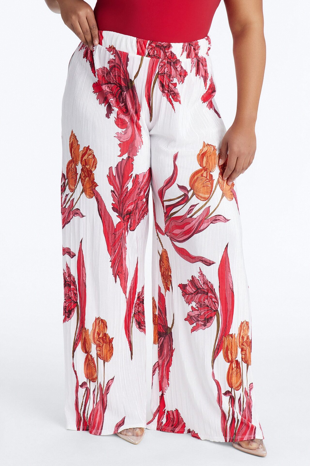 Pure Bliss Printed Plisse Pant - Ivory/combo