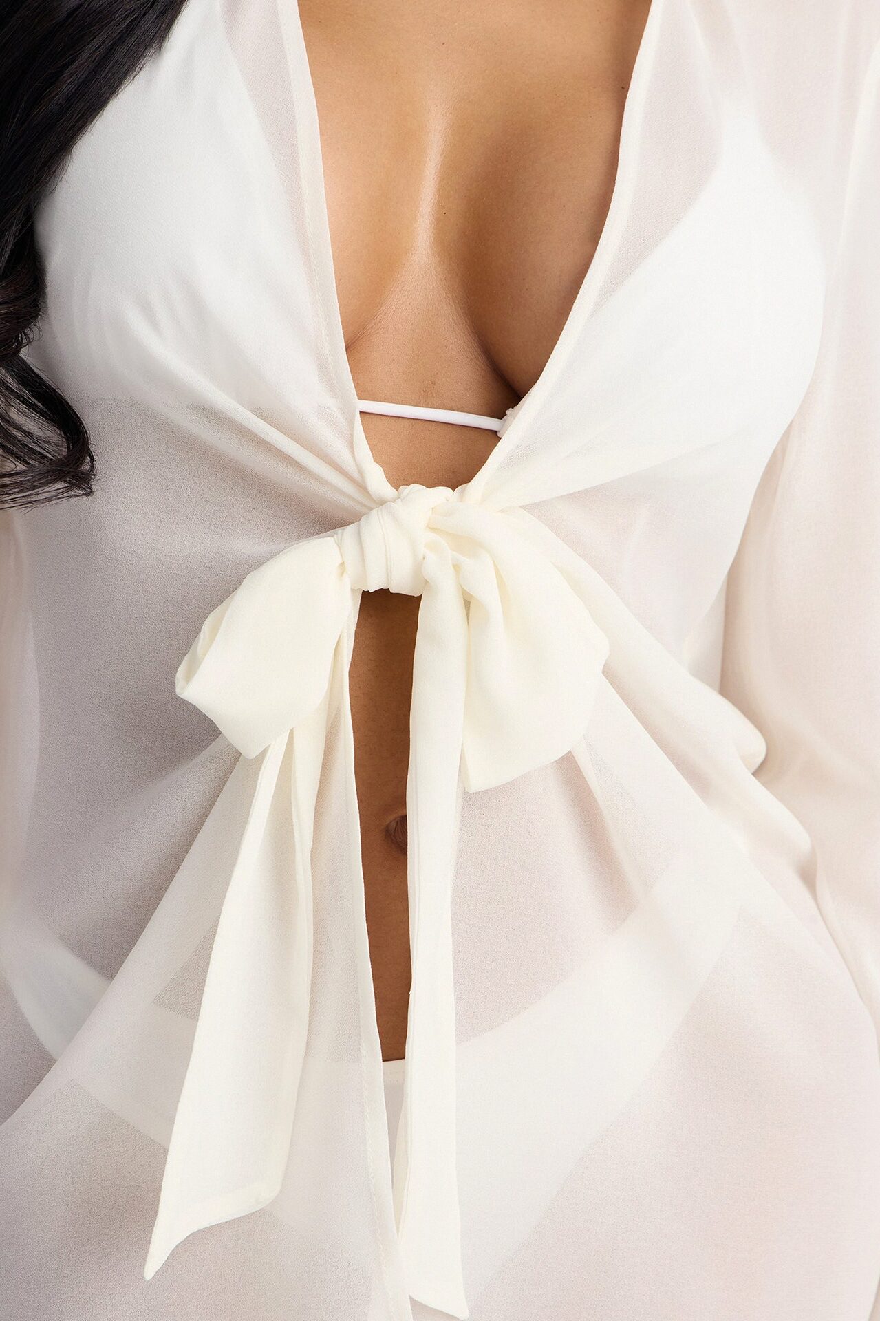 Lush Linen Swim Cover Up Mini Dress - White