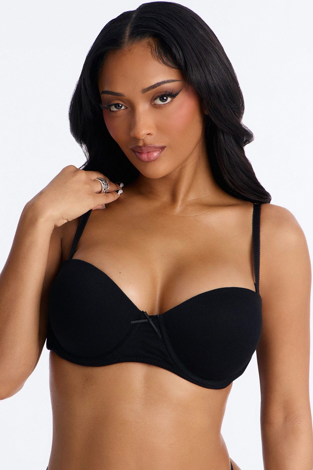 No Strings Balconette Bra - Black