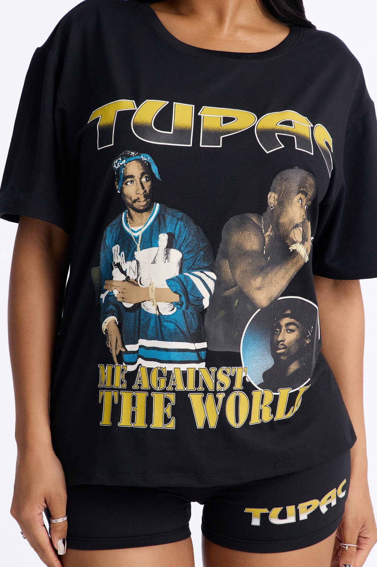 Tupac Me Against The World PJ Short Set - Black/combo