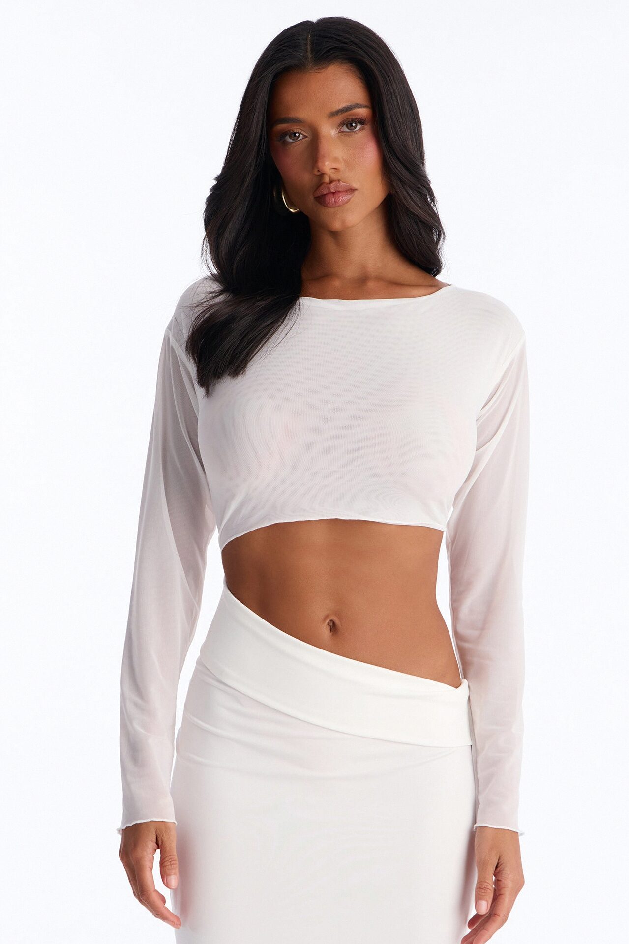 Body Language Mesh Maxi Dress - White