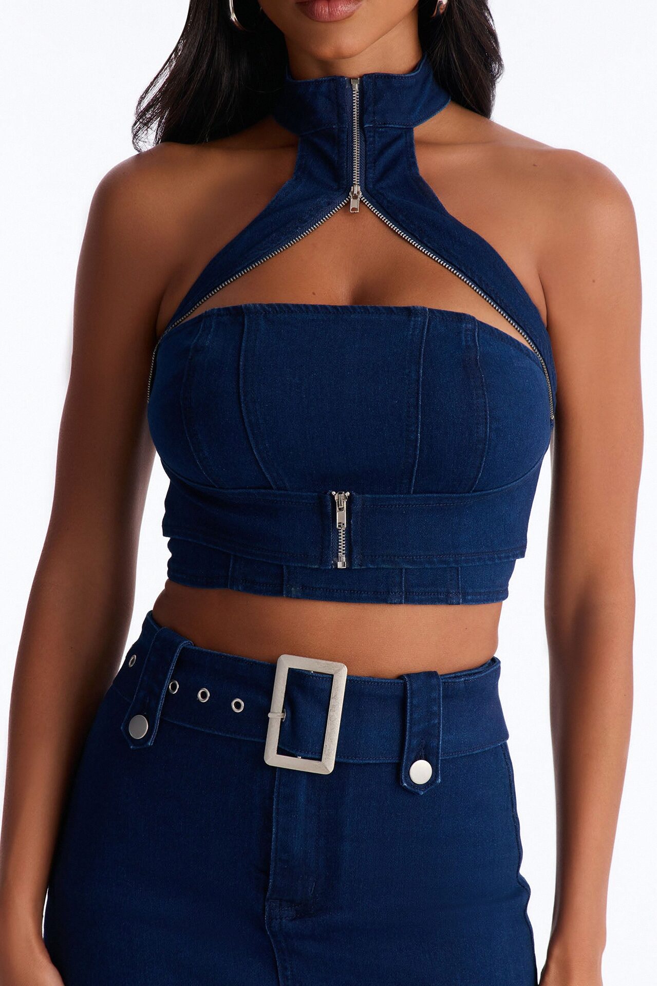 Let Me Adore You Skirt Set - Dark Wash