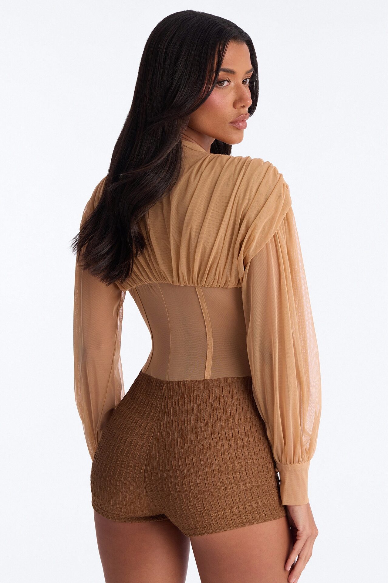 Flirt Factor Mesh Rompers - Brown