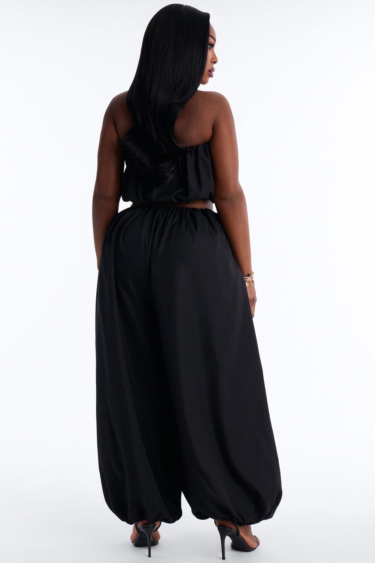 So Into You Balloon Pant Set - Black