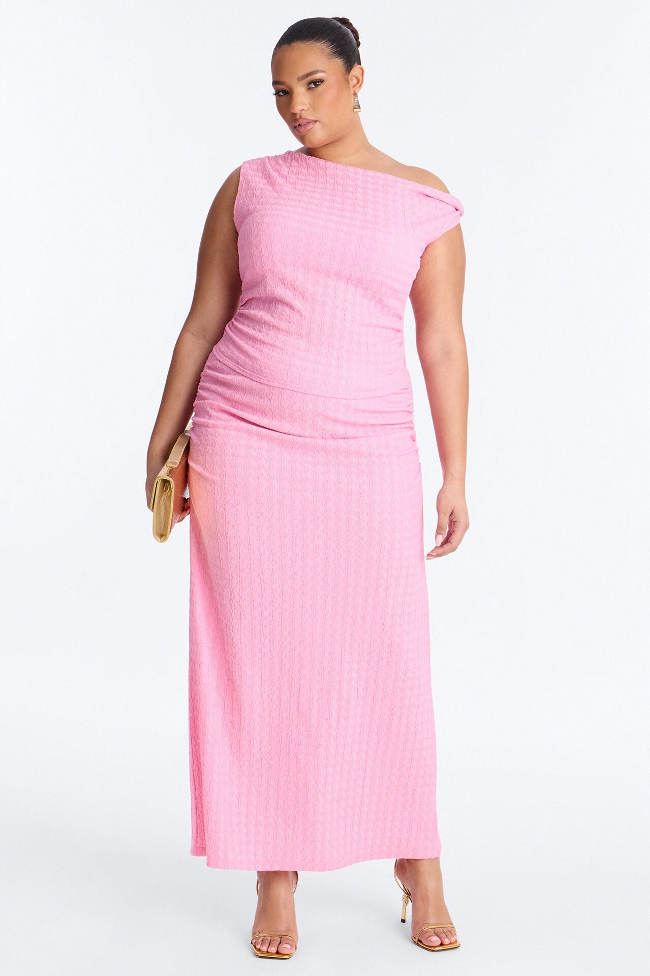 Leona Jacquard Maxi Skirt Set - Pink