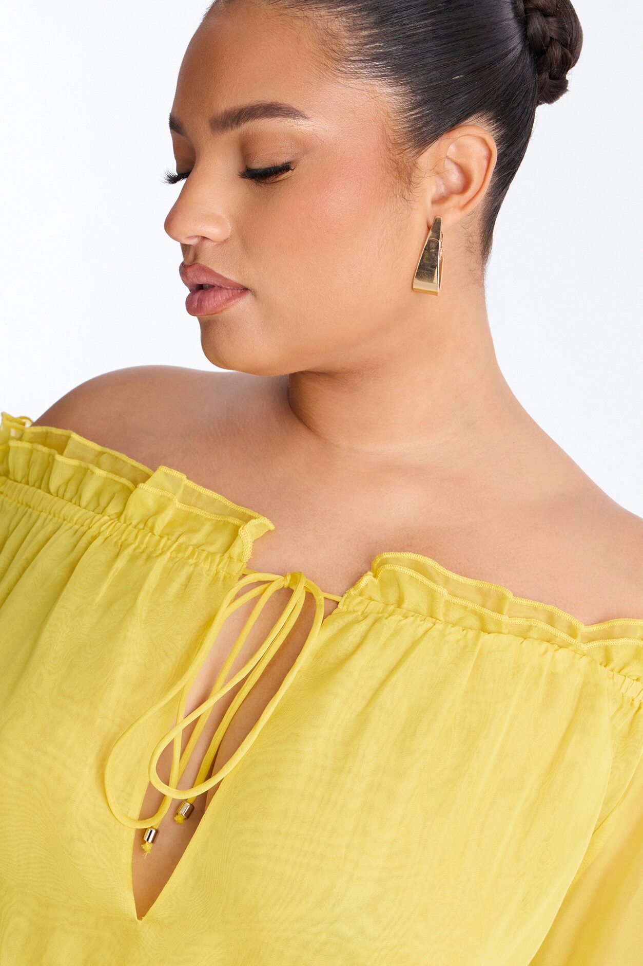 Dasha Chiffon Flowy Romper - Yellow