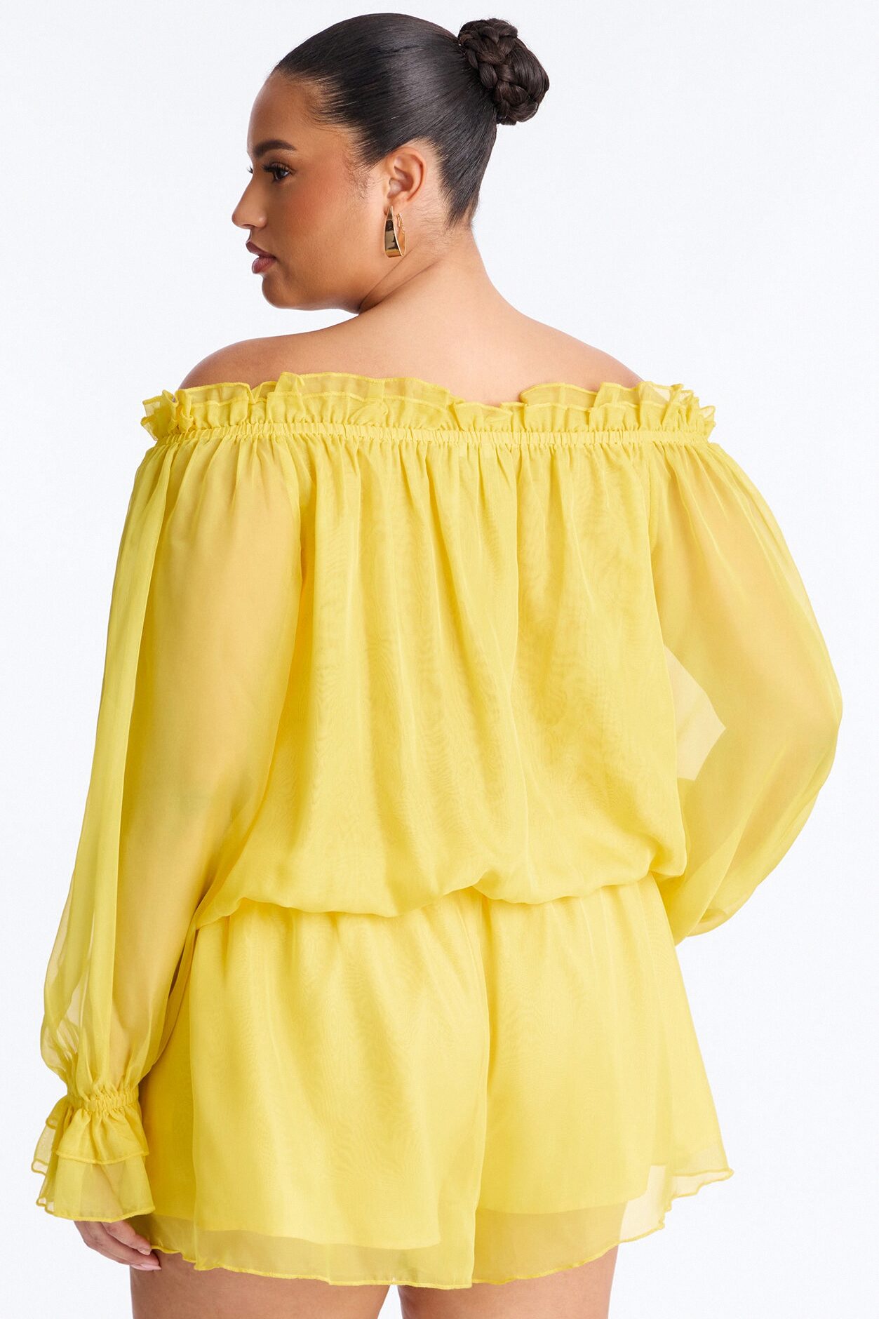 Dasha Chiffon Flowy Romper - Yellow