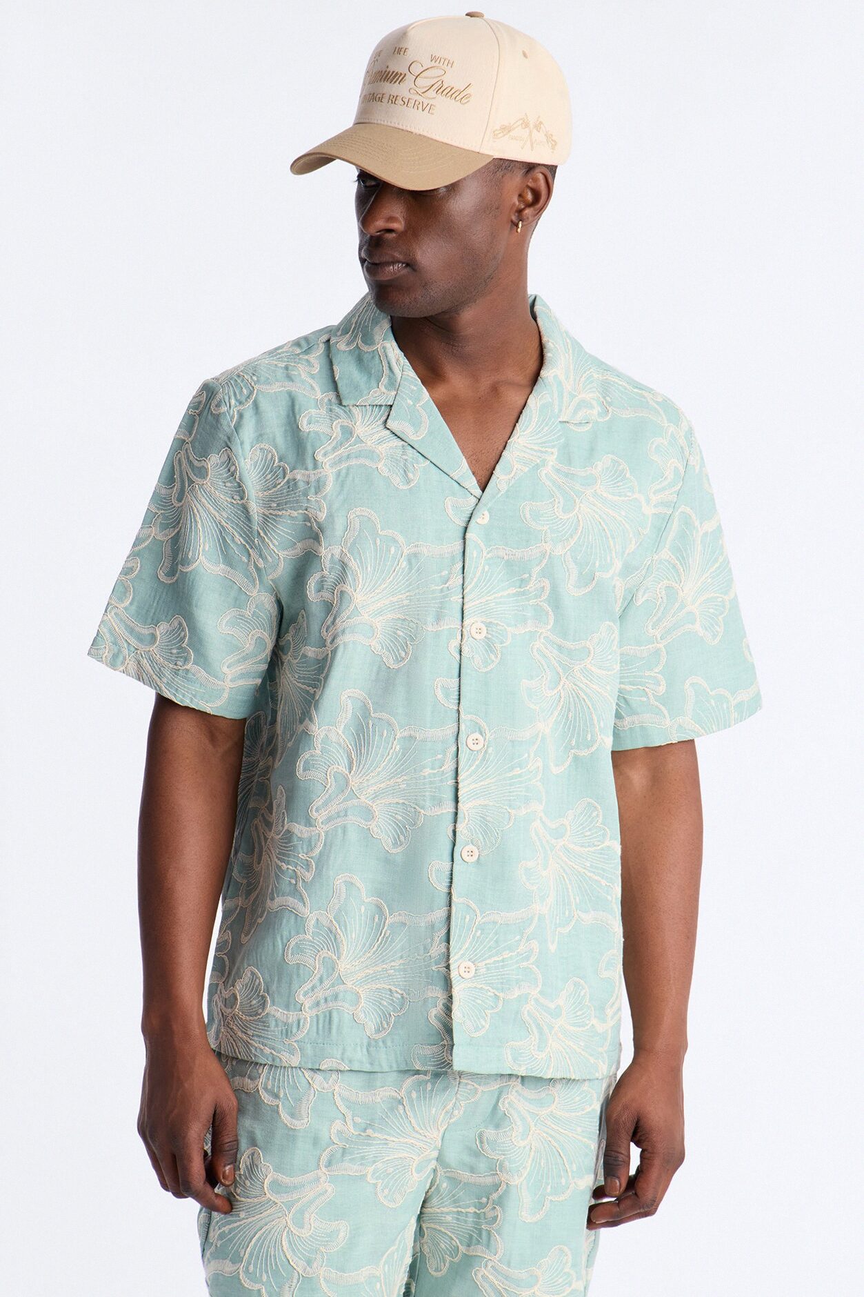 Coastal Drift Cuban Button Up Shirt - Mint