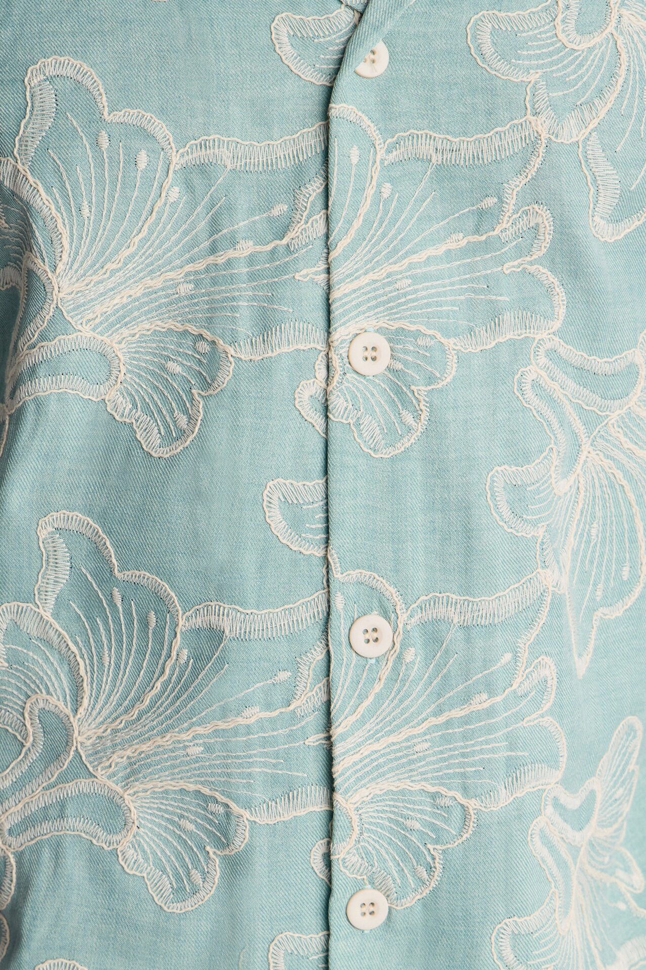 Coastal Drift Cuban Button Up Shirt - Mint