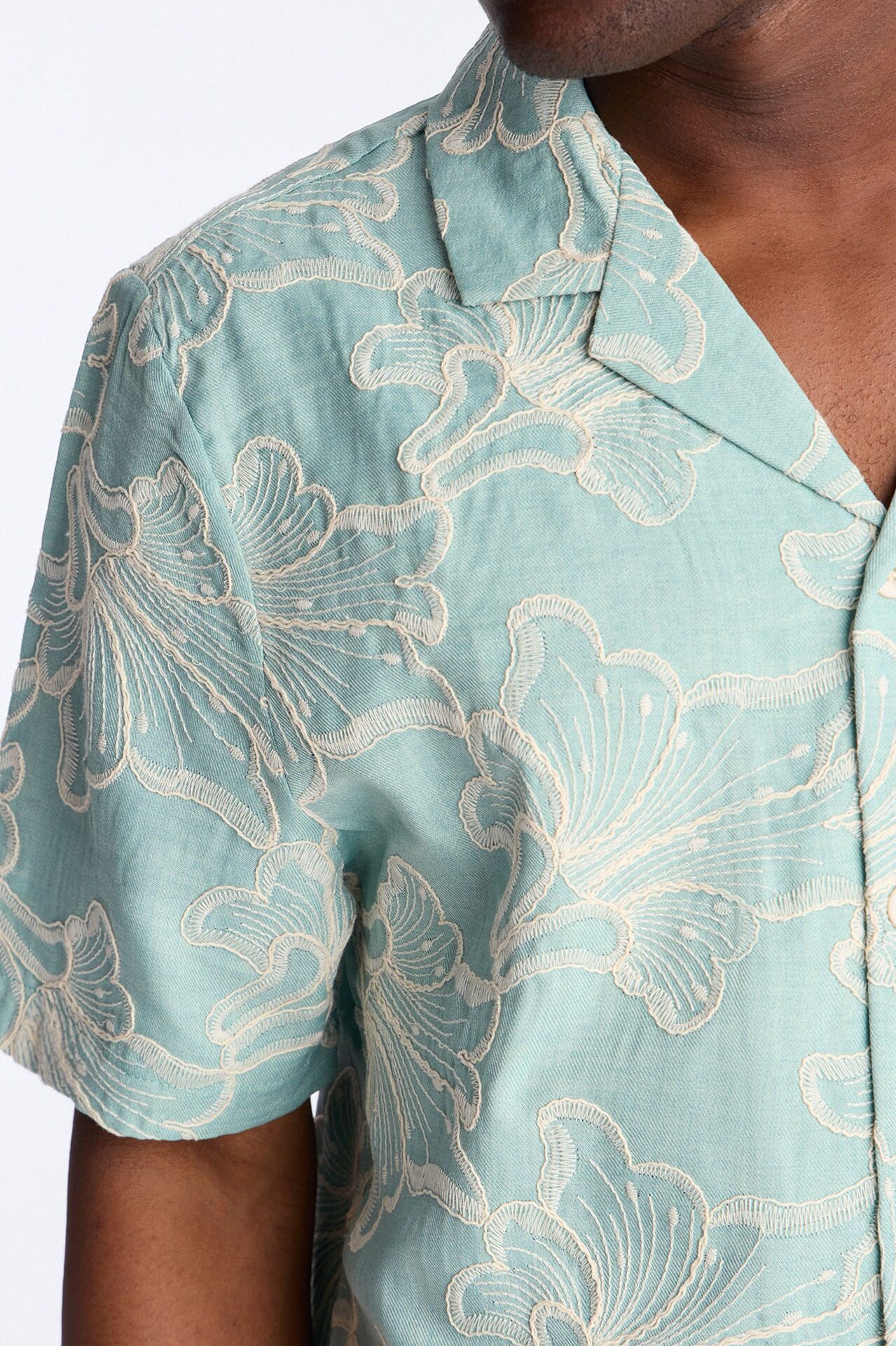 Coastal Drift Cuban Button Up Shirt - Mint