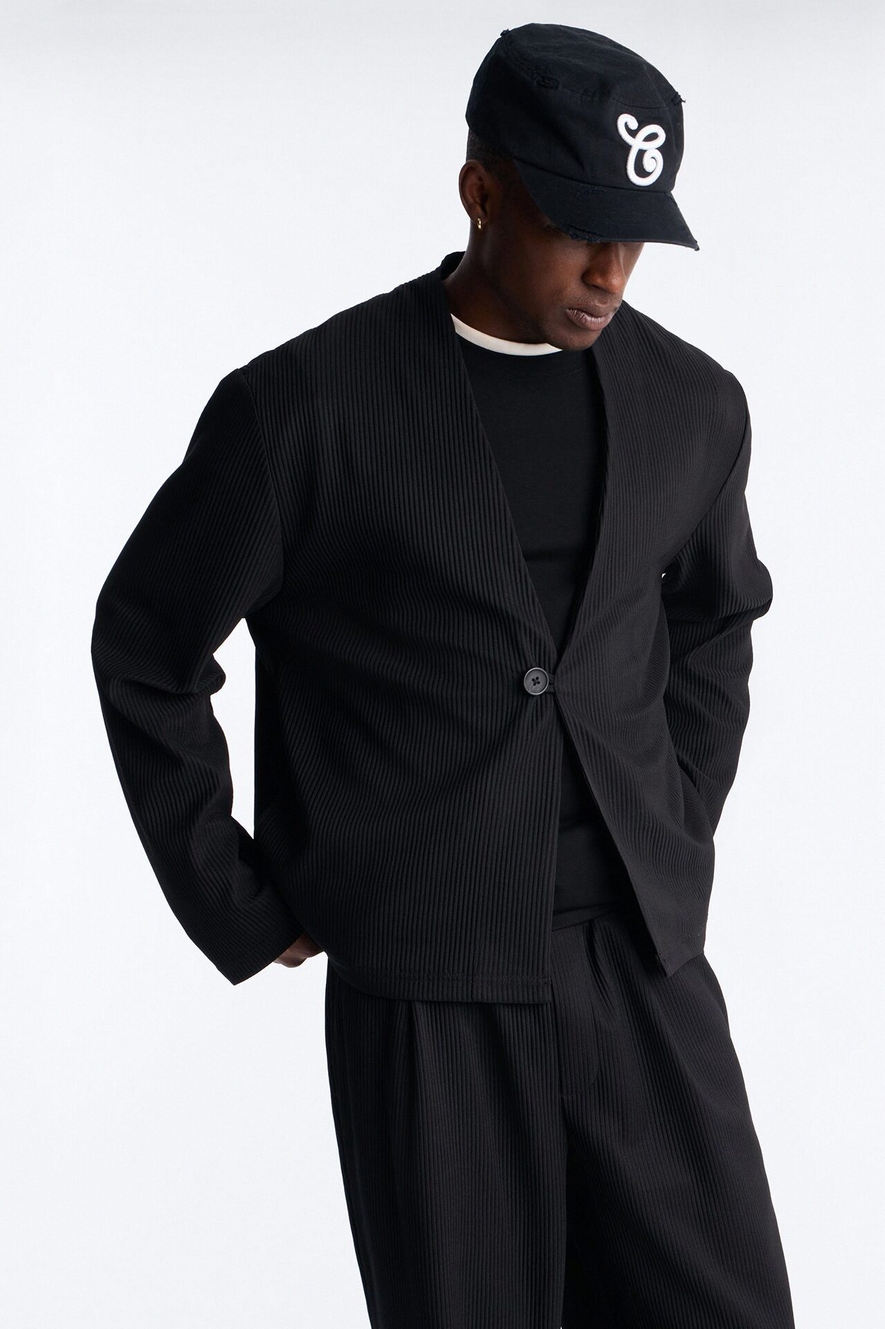 Show Up Shawl Collar Blazer - Black