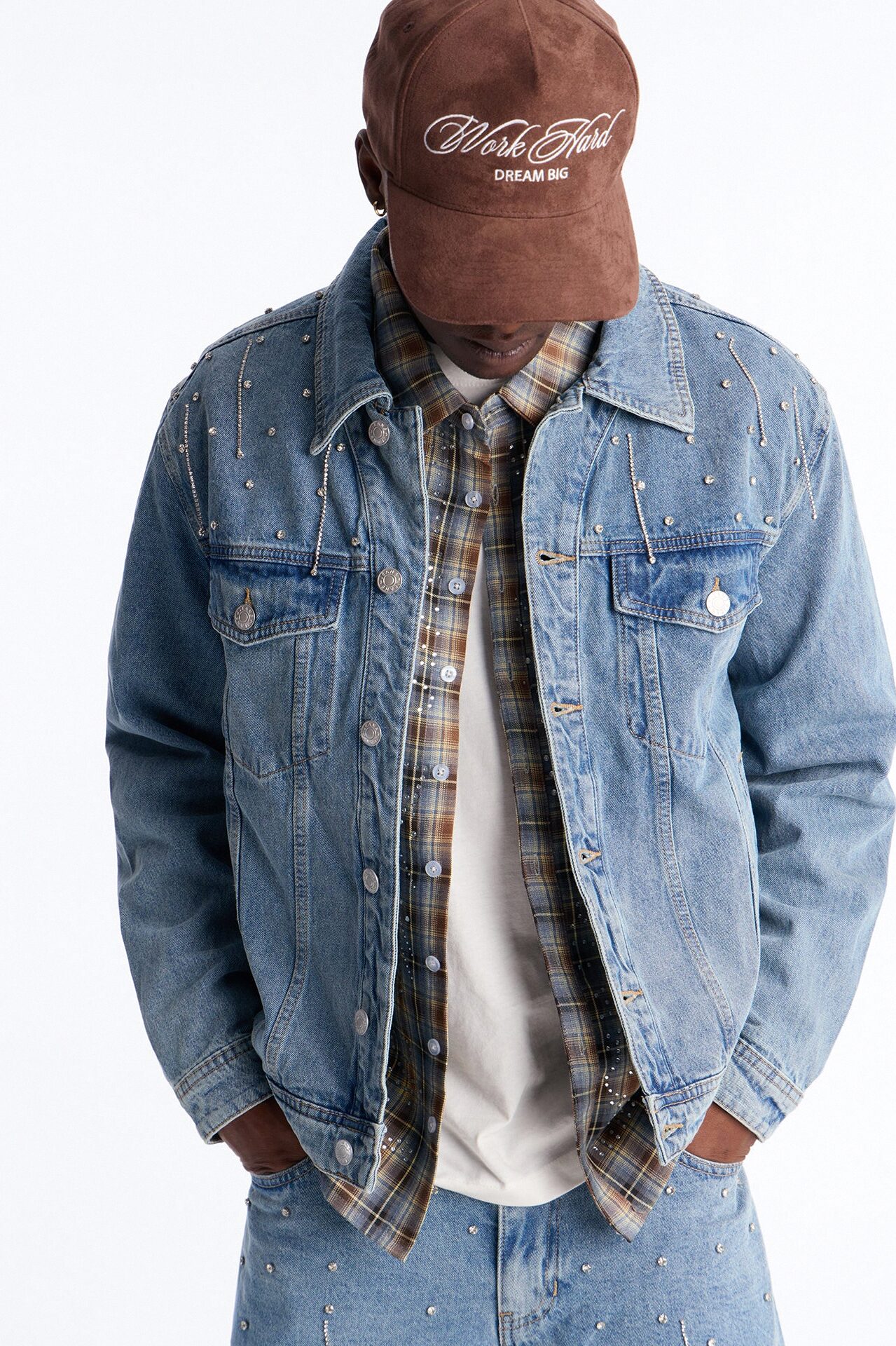 Cropped Street Ice Denim Jacket - Light Wash