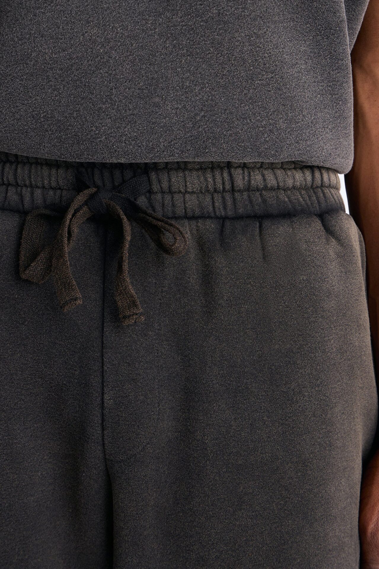 Washed Raw Edge Flare Sweatpant - Black Wash