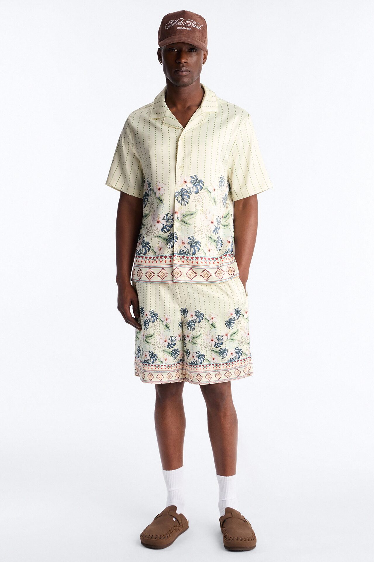 Catalina Island Cuban Collar Button Up Shirt - Yellow