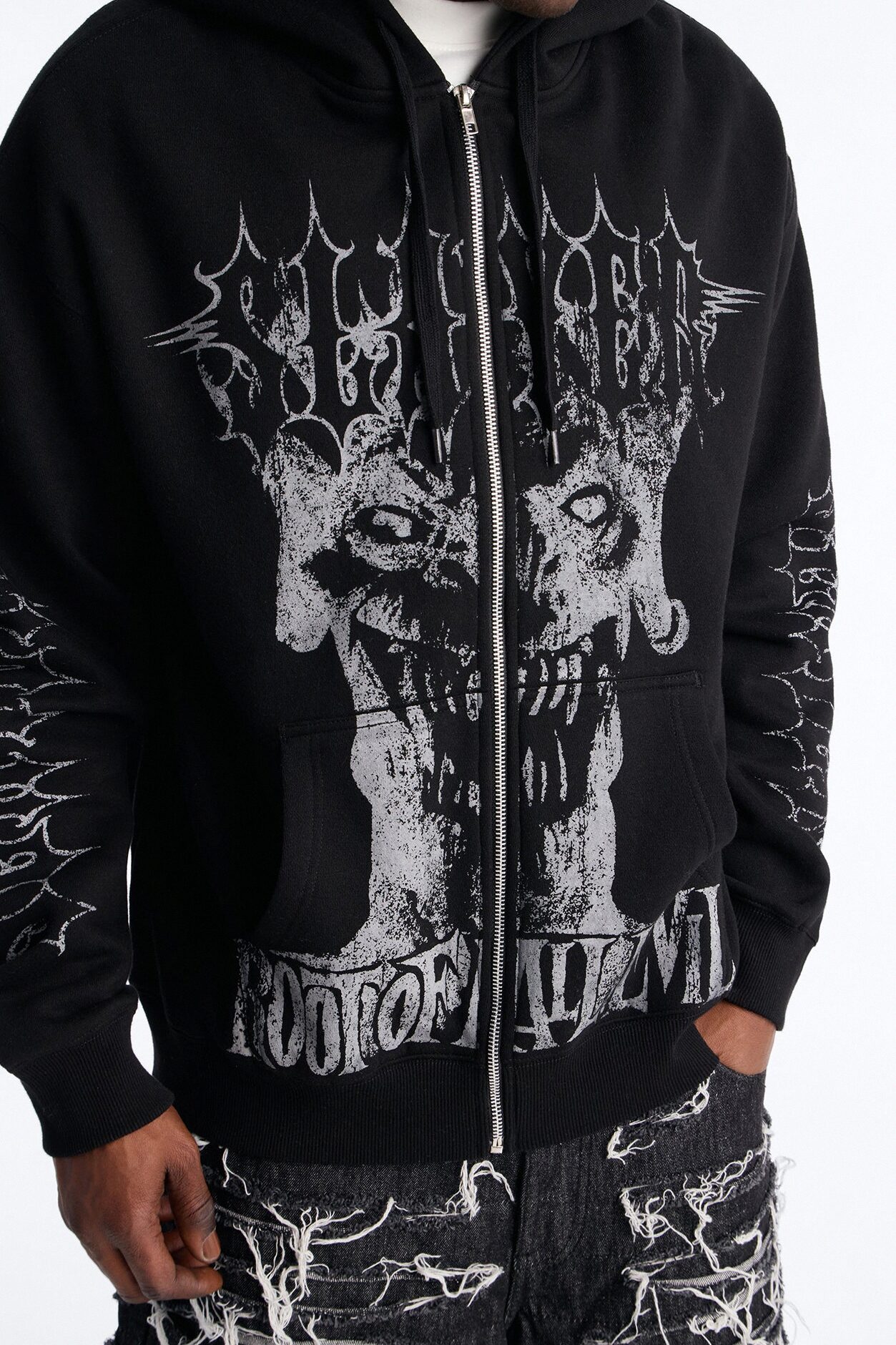 Slayer Tour 1988 Vintage Zip Hoodie - Black Wash