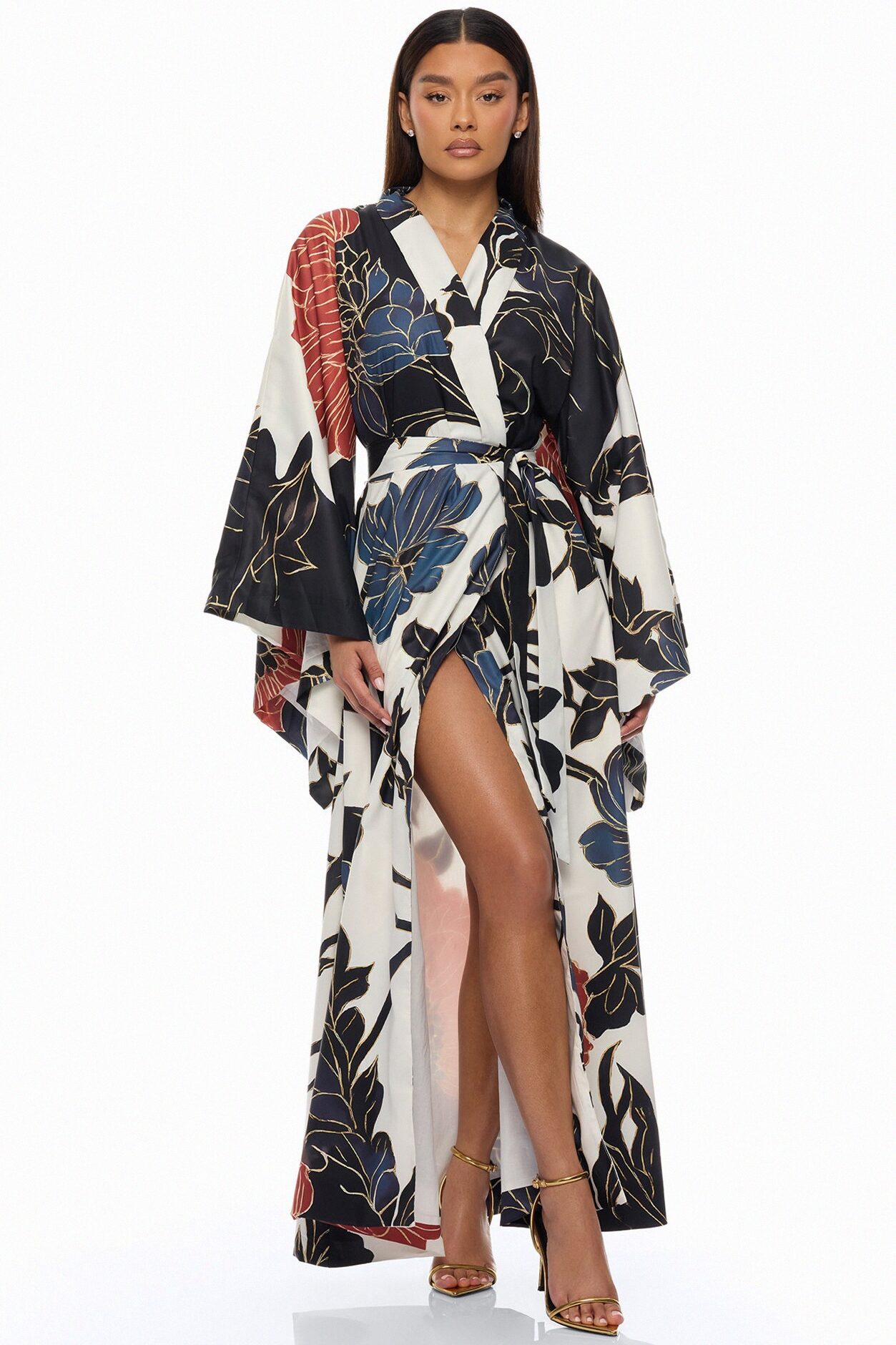 Giselle Bell Sleeve Kimono - Ivory/combo