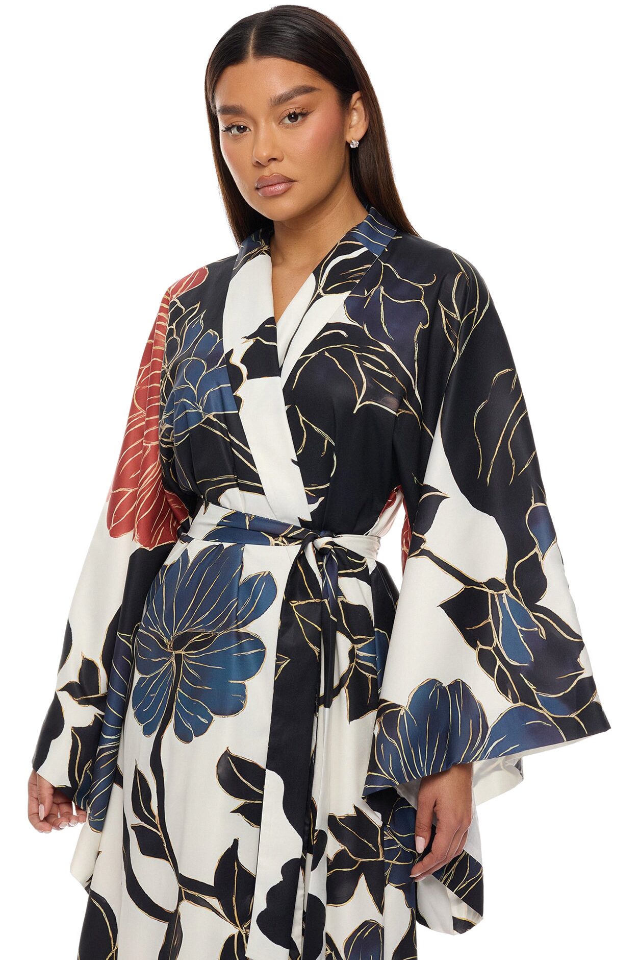 Giselle Bell Sleeve Kimono - Ivory/combo