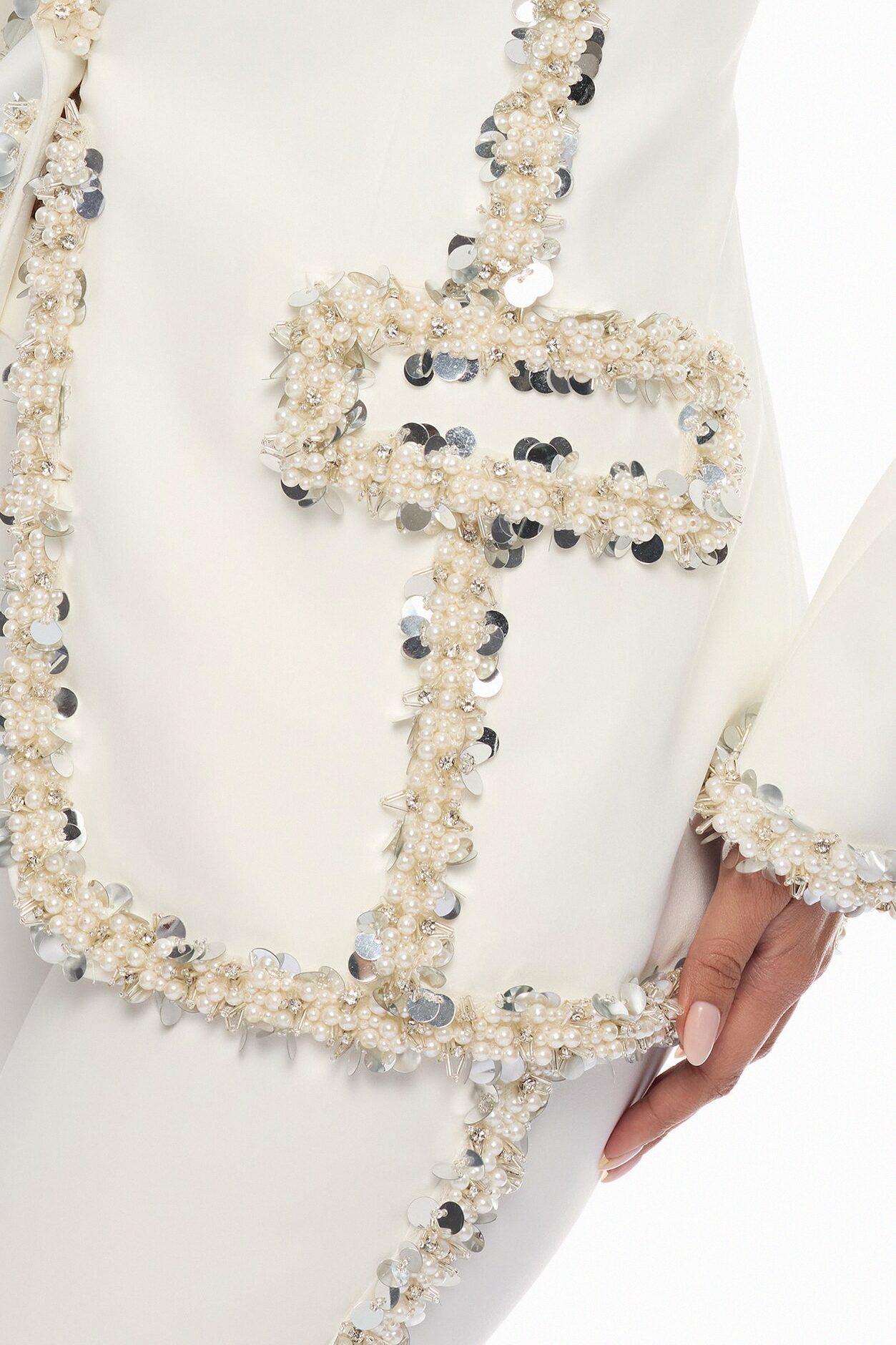 Dazzling Daze Embellished Pant Set - White