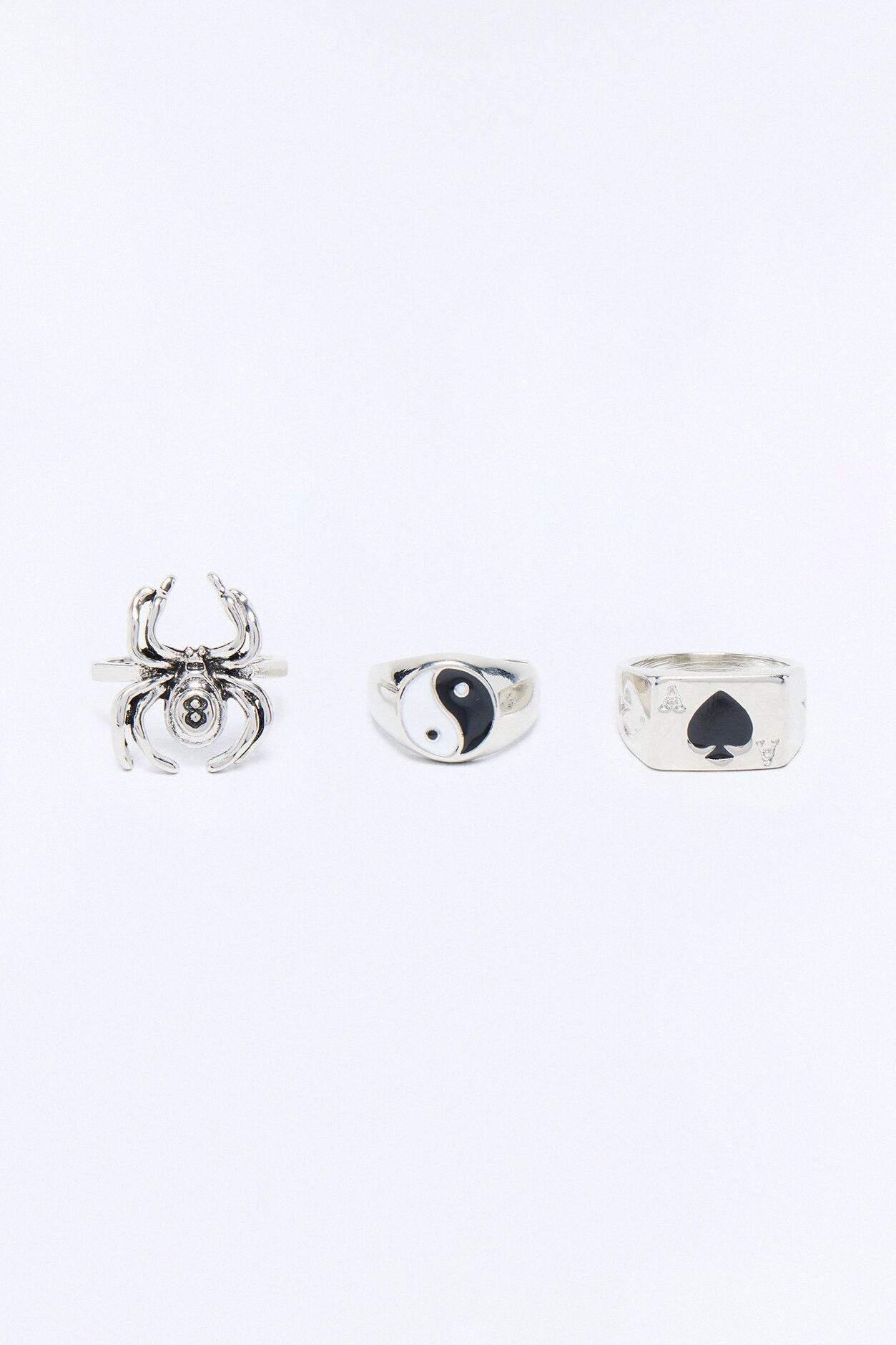 Arcane Shadows Multi Size Ring Set - Silver
