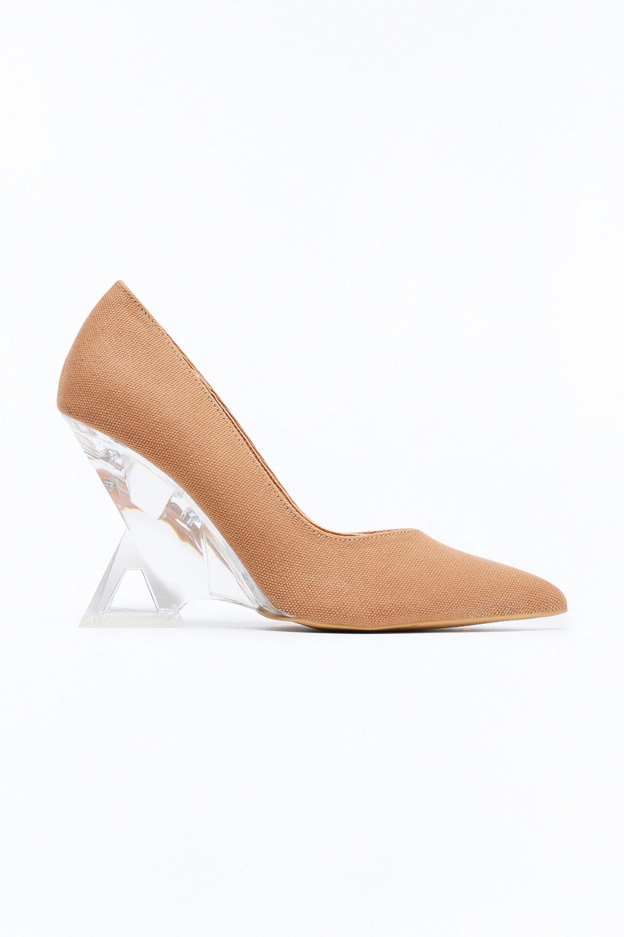 Devondra Clear Heel Pumps - Camel