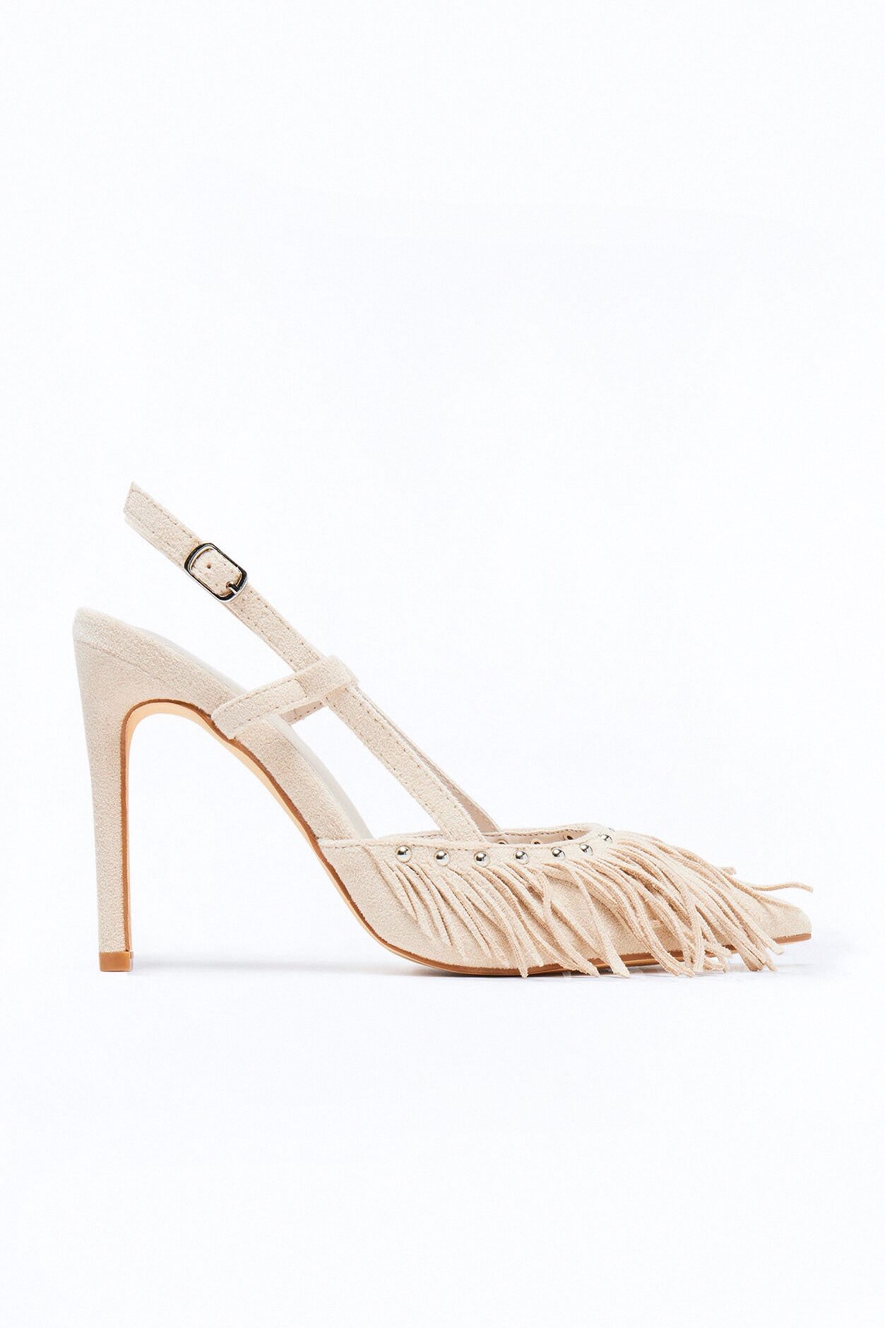 Dariella Fringe Slingback Pumps - Ivory