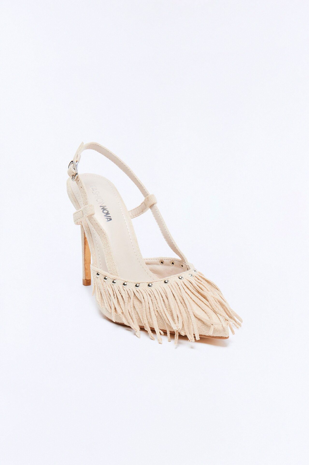 Dariella Fringe Slingback Pumps - Ivory