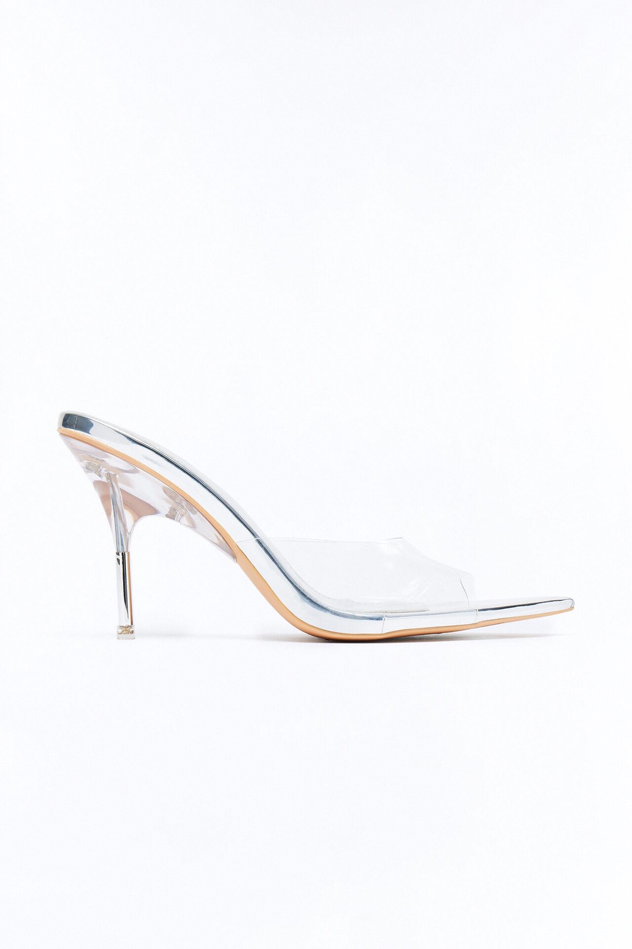 Jammi Clear Strap Stiletto Heels - Silver