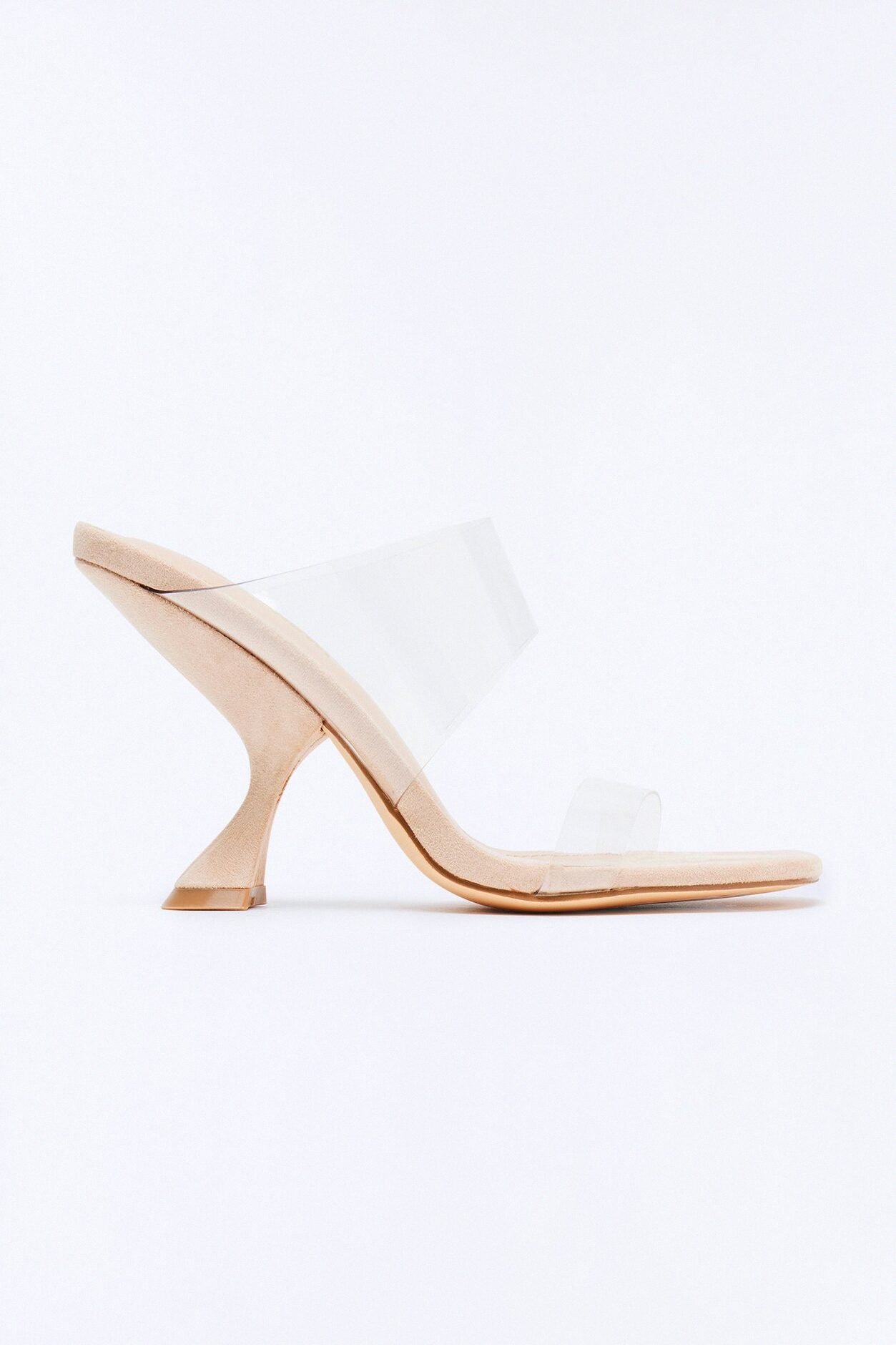 Nitsa Clear Strap Heels - Nude