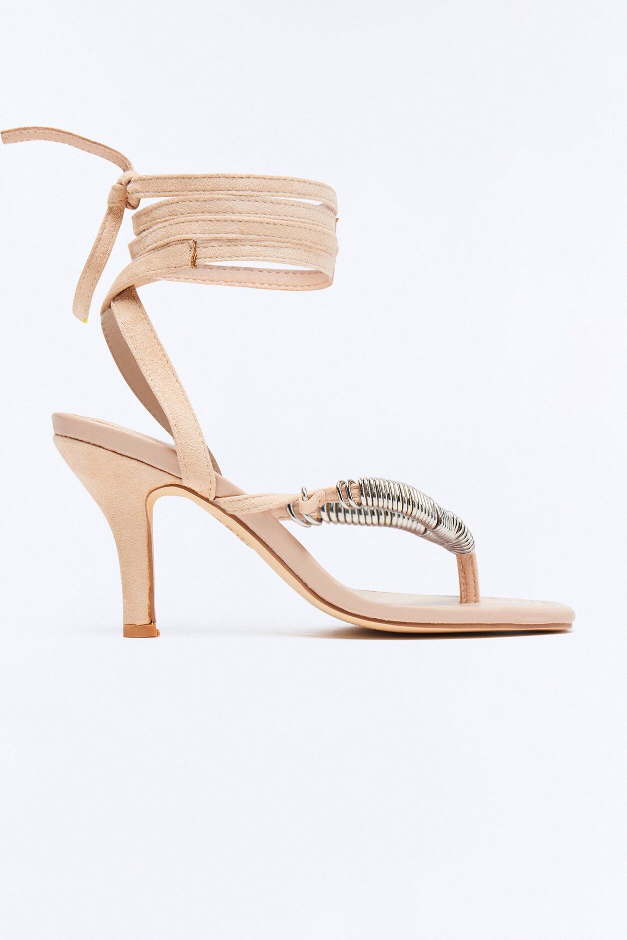 Flexa Thong Wrap Up Heels - Nude