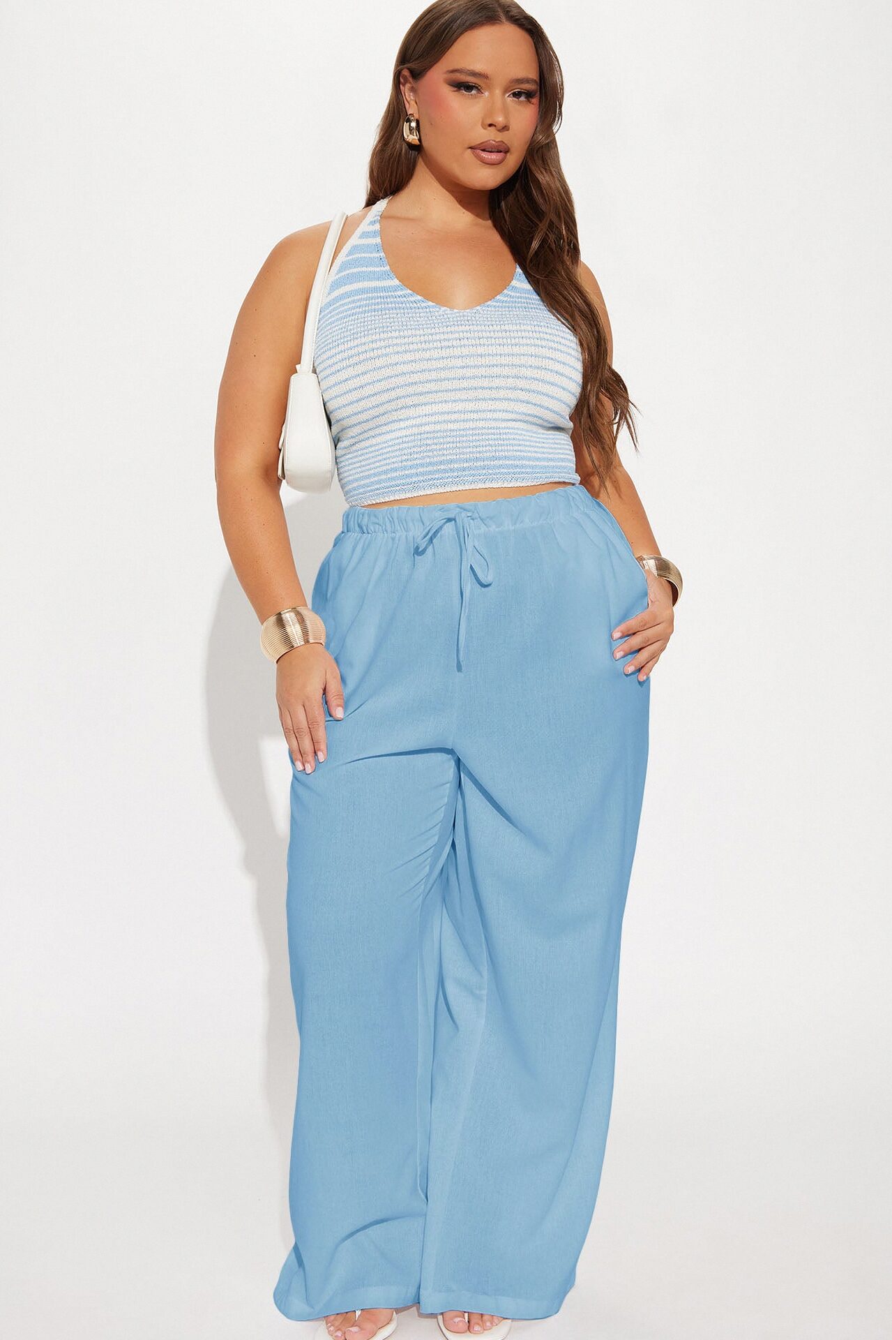 Beach Walks Linen Pant - Light Blue