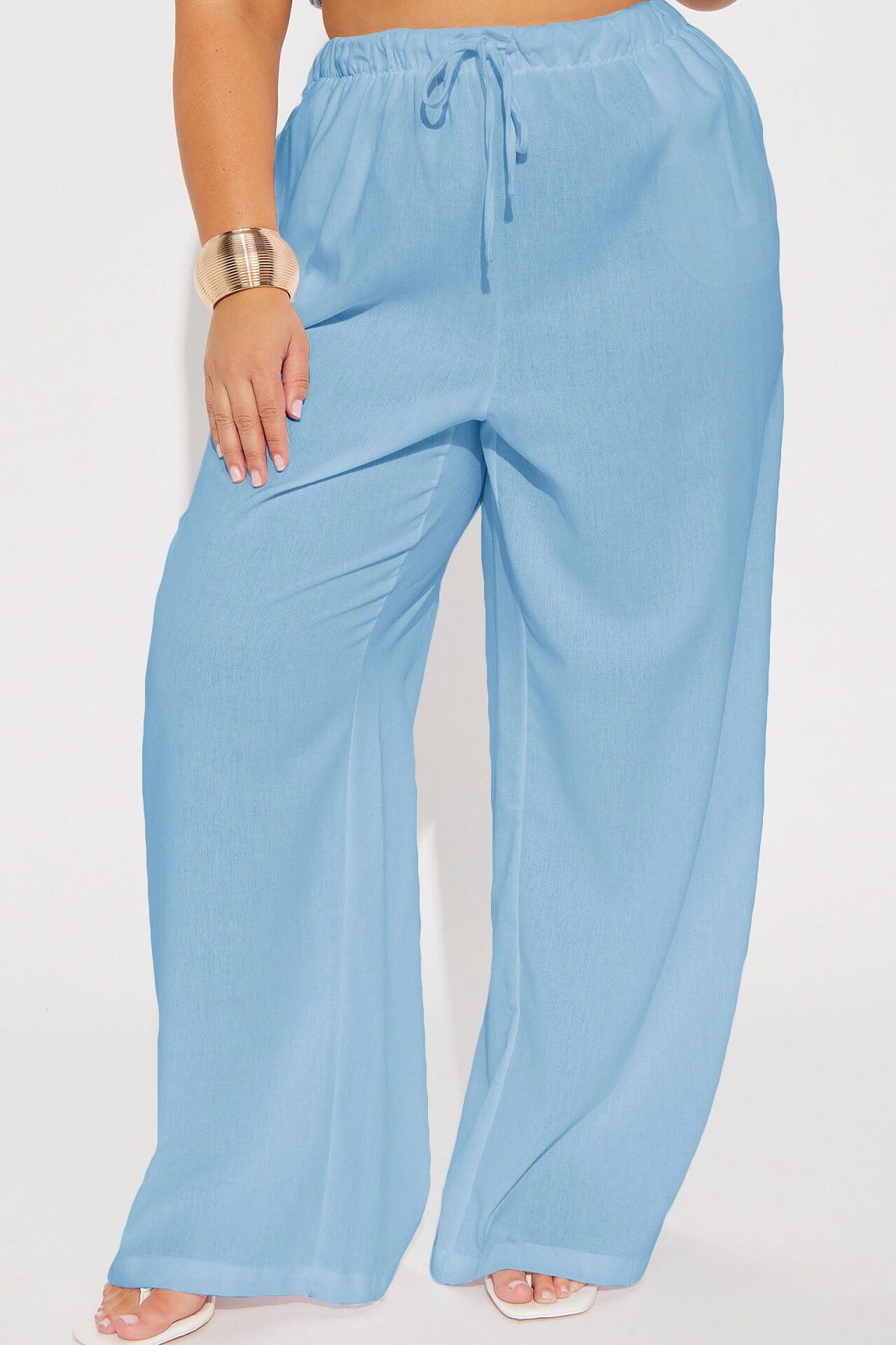 Beach Walks Linen Pant - Light Blue