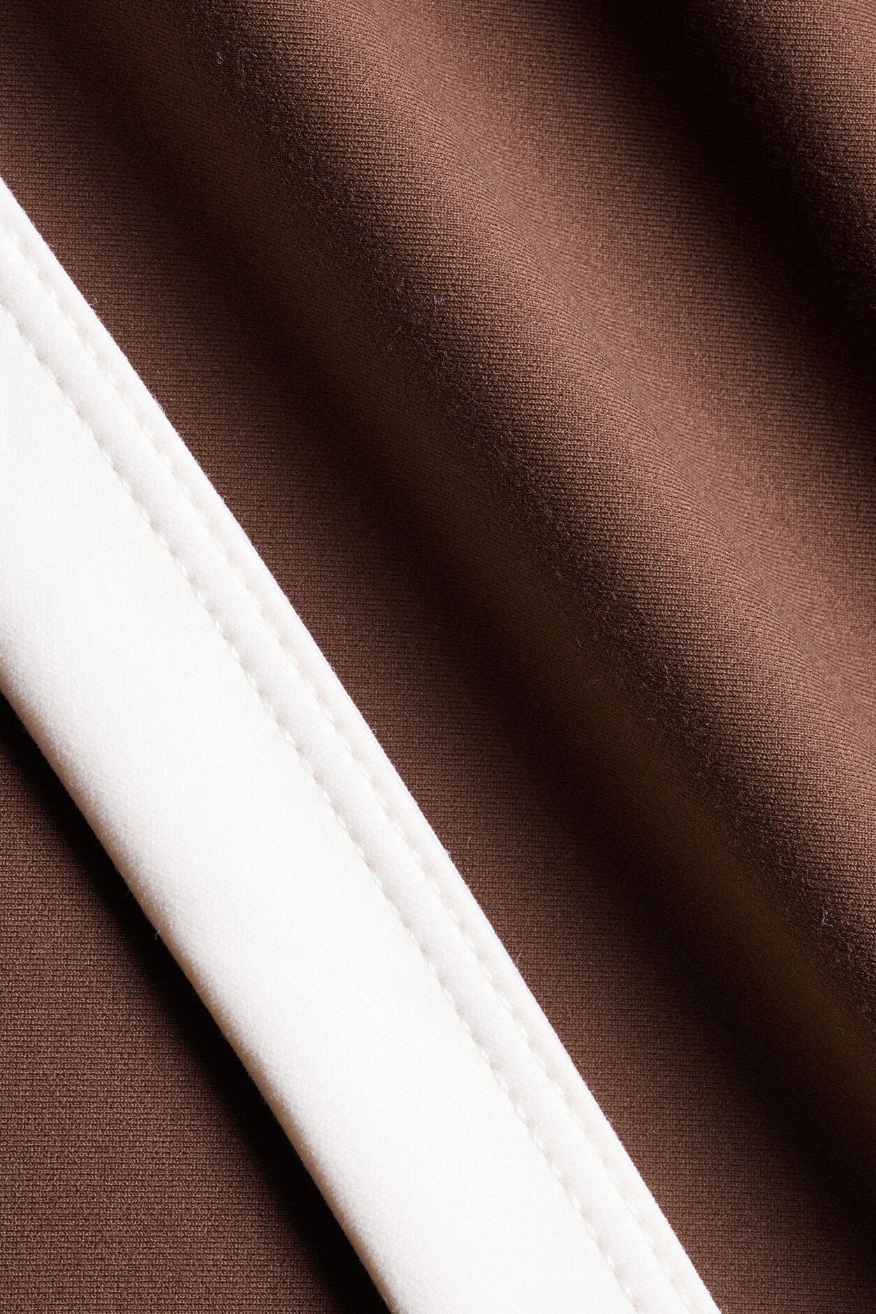 CloudForm™ High Neck Contrast Sports Top - Brown Combo